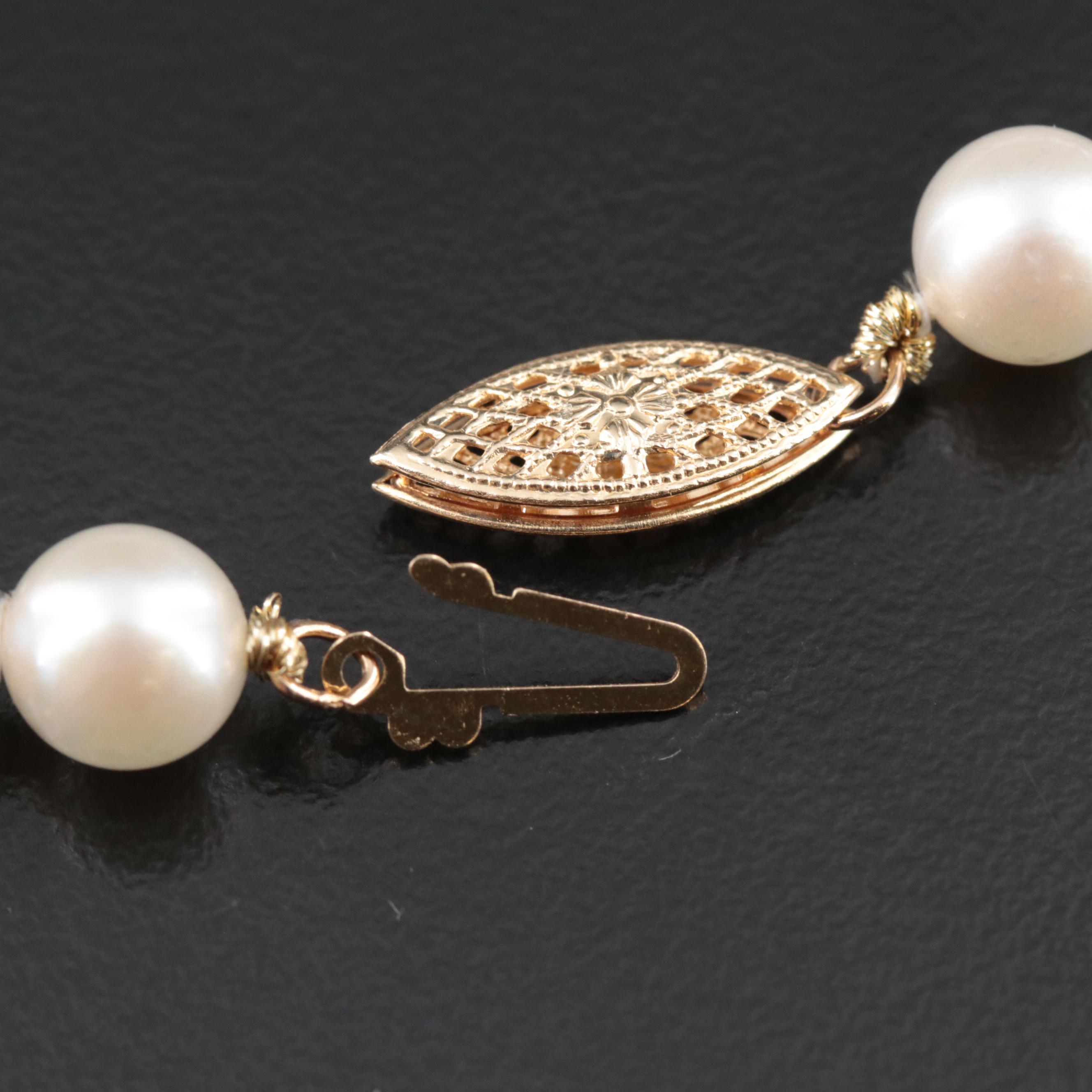 Pearl Necklace with 14K Clasp