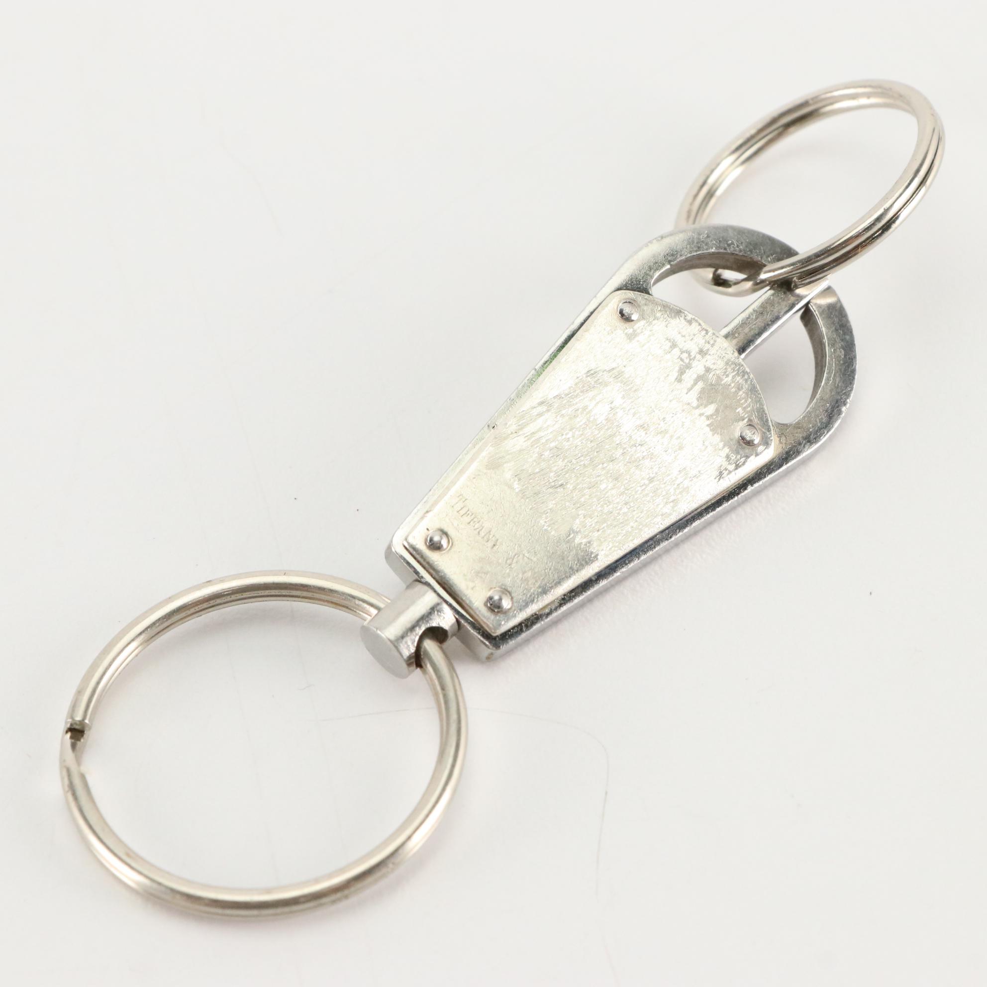 Tiffany & Co. Sterling Silver and Stainless Steel Valet Key Ring