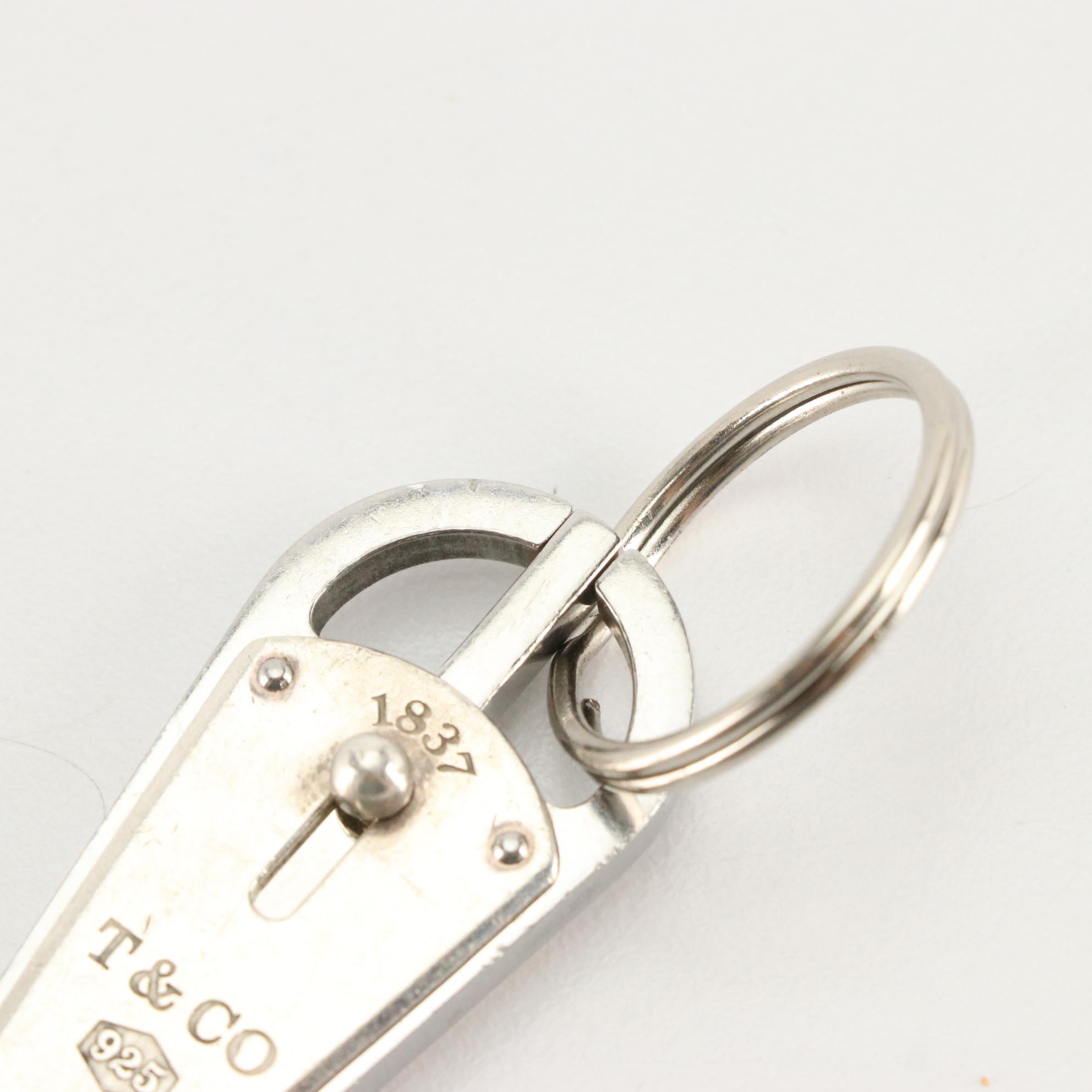 Tiffany & Co. Sterling Silver and Stainless Steel Valet Key Ring