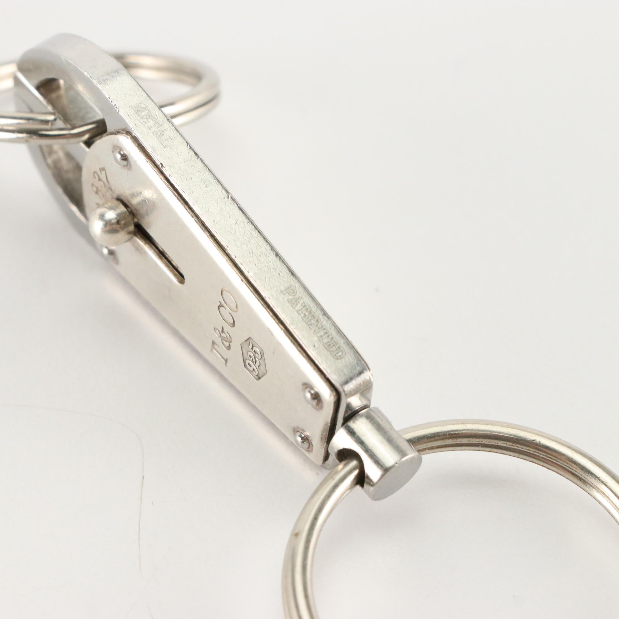Tiffany & Co. Sterling Silver and Stainless Steel Valet Key Ring
