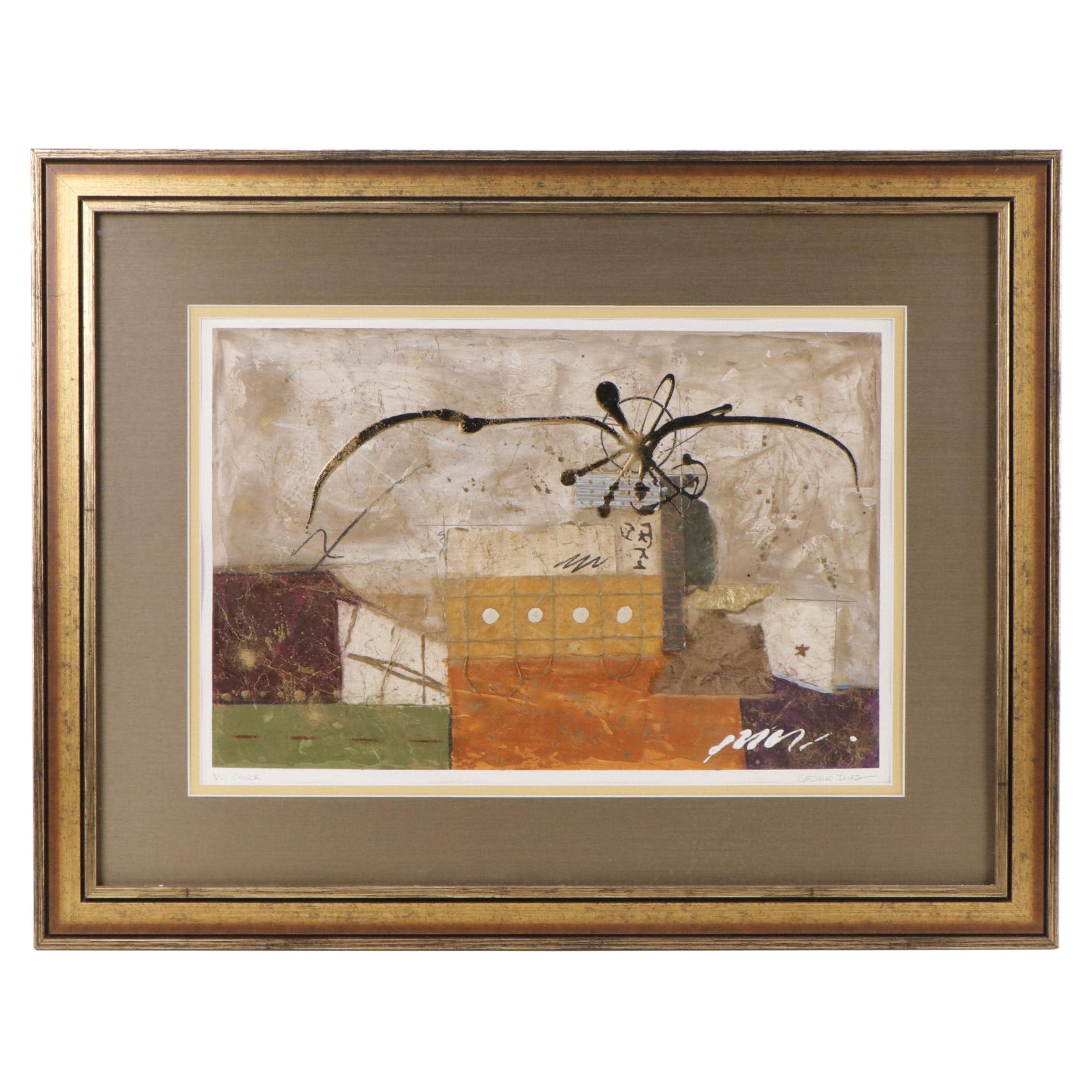 Cadillac Jones Mixed Media Painting "XO Chuck," Late 20th Century