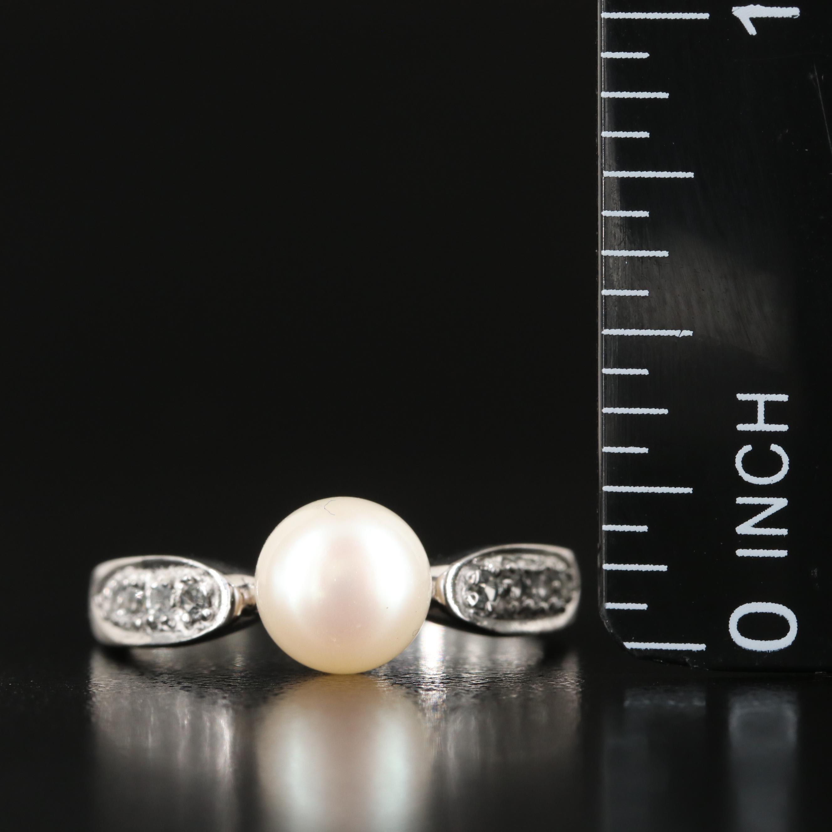 Sterling Pearl and White Topaz Ring with Interchangeable Center