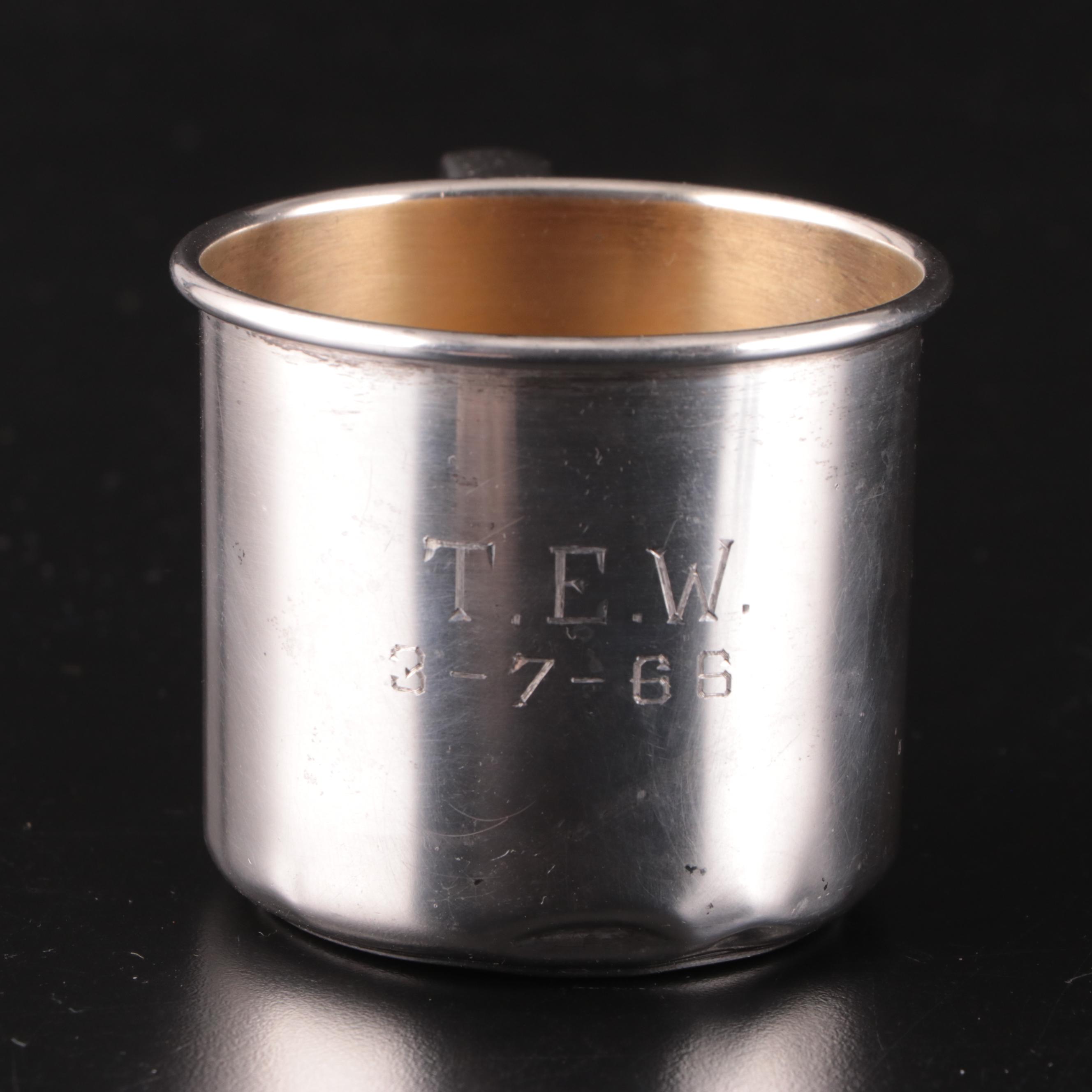 Towle and Gorham Sterling Silver  Baby Cups and Filigree Basket