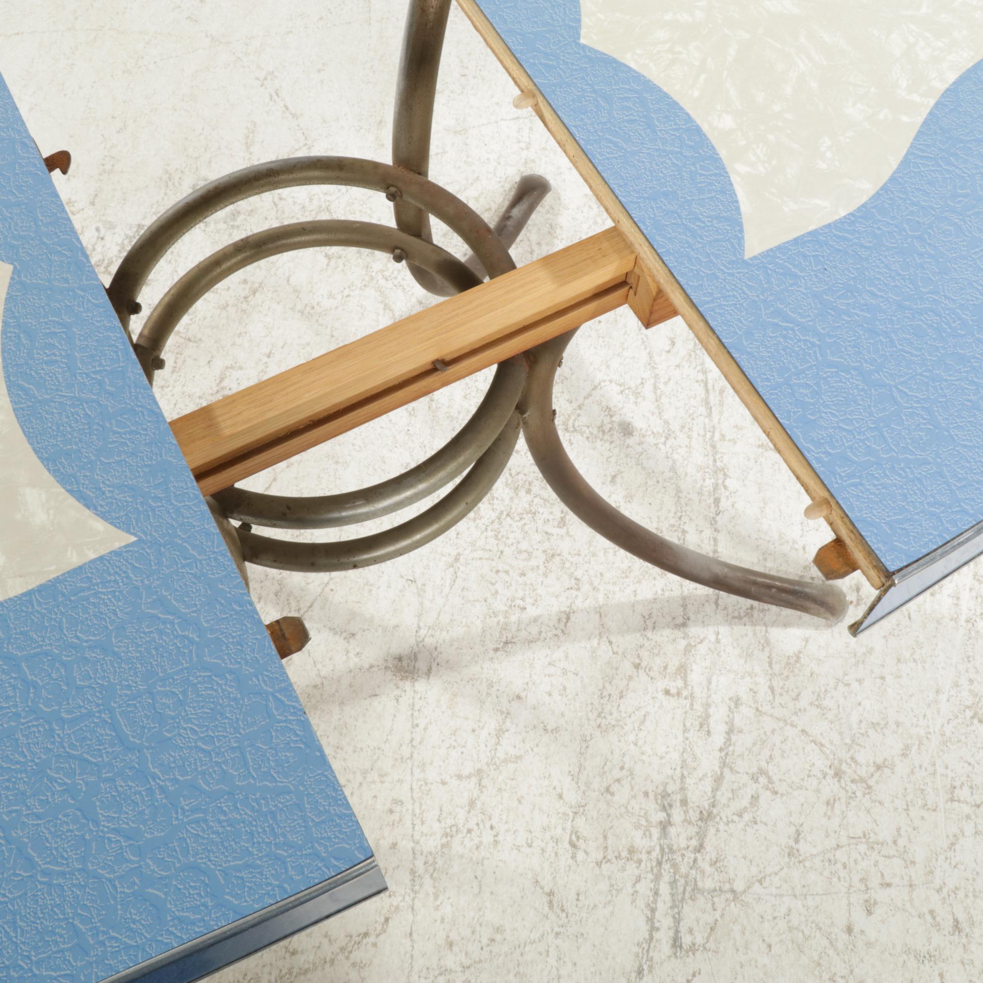 Chromed Metal and Laminate Dinette Set, Mid-20th Century