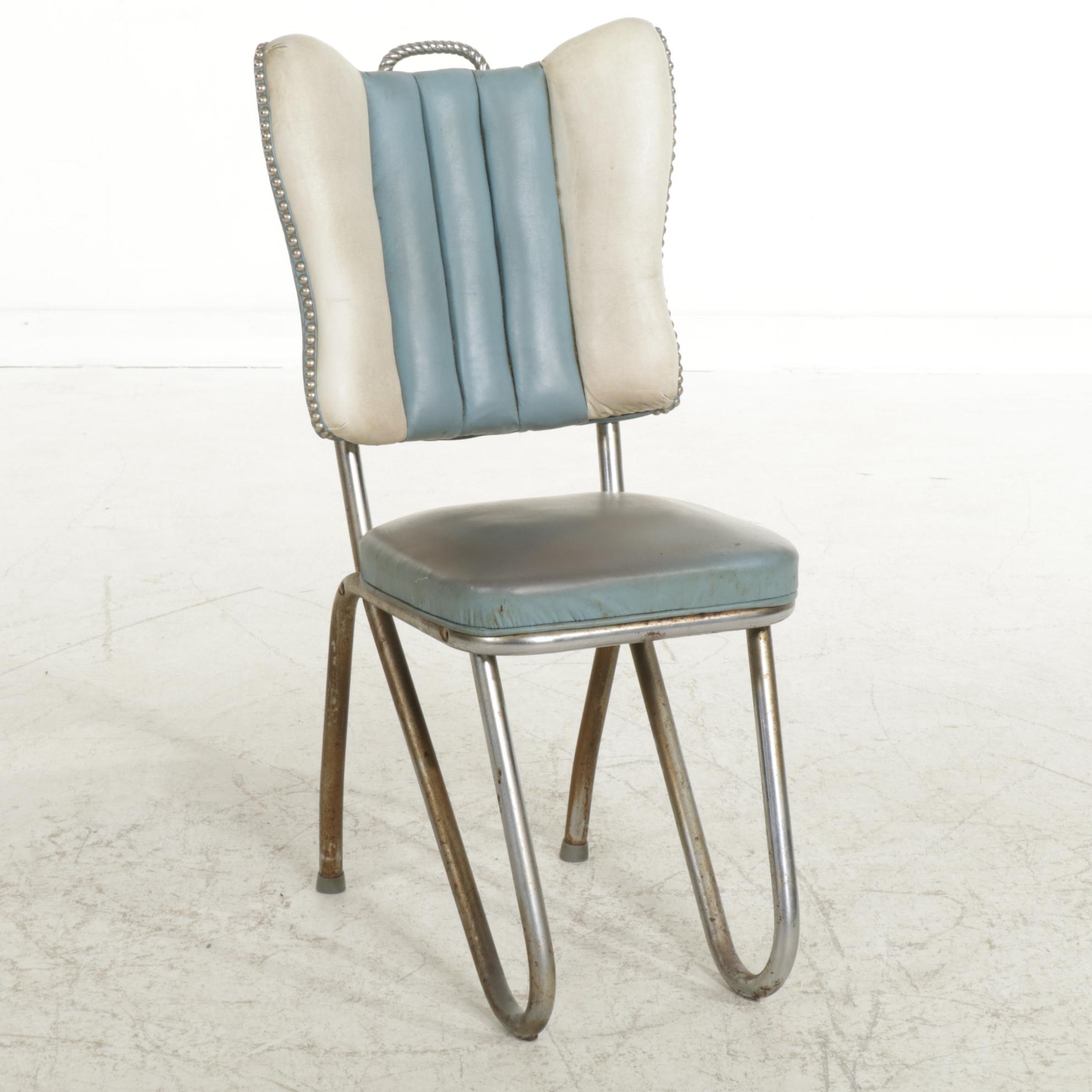 Chromed Metal and Laminate Dinette Set, Mid-20th Century