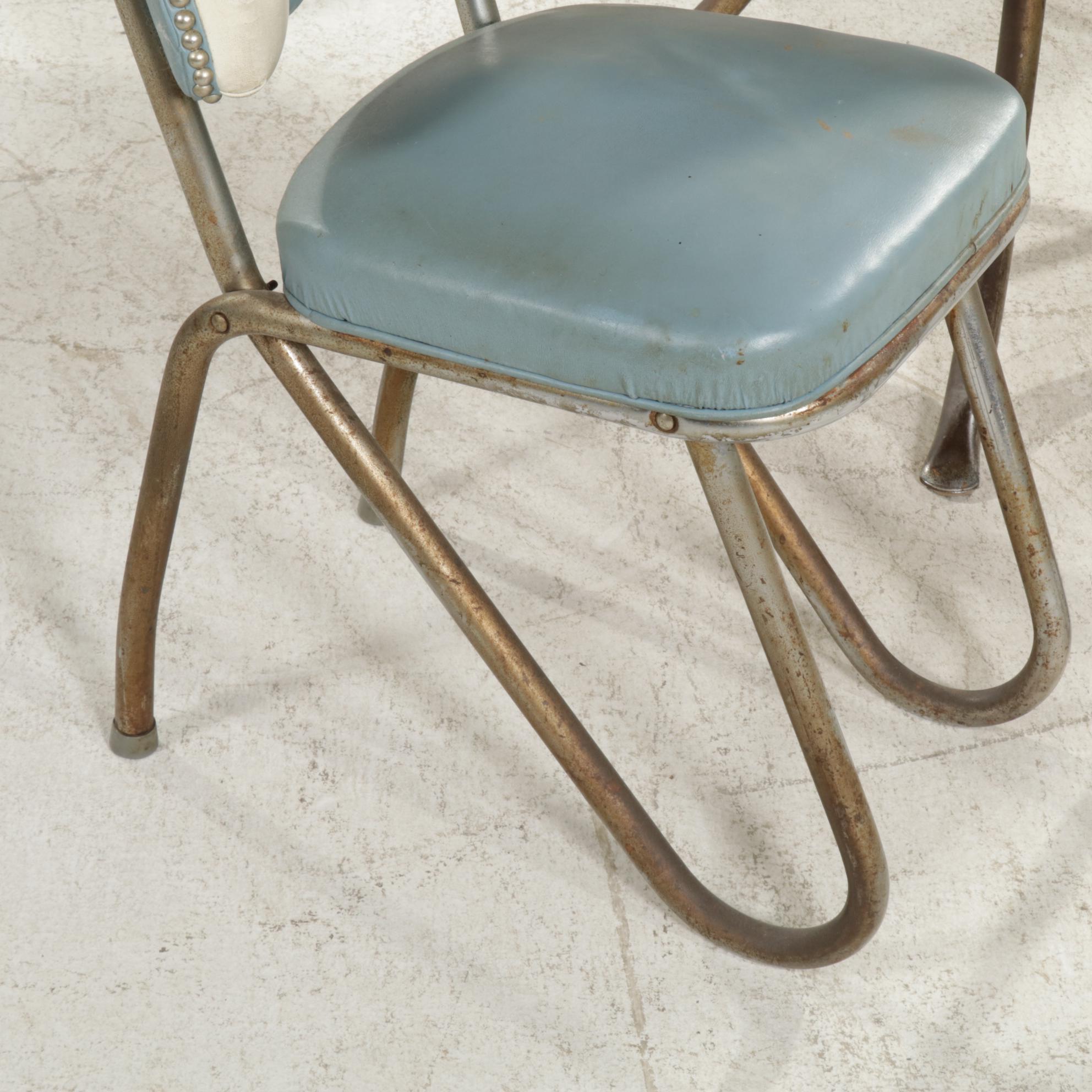 Chromed Metal and Laminate Dinette Set, Mid-20th Century