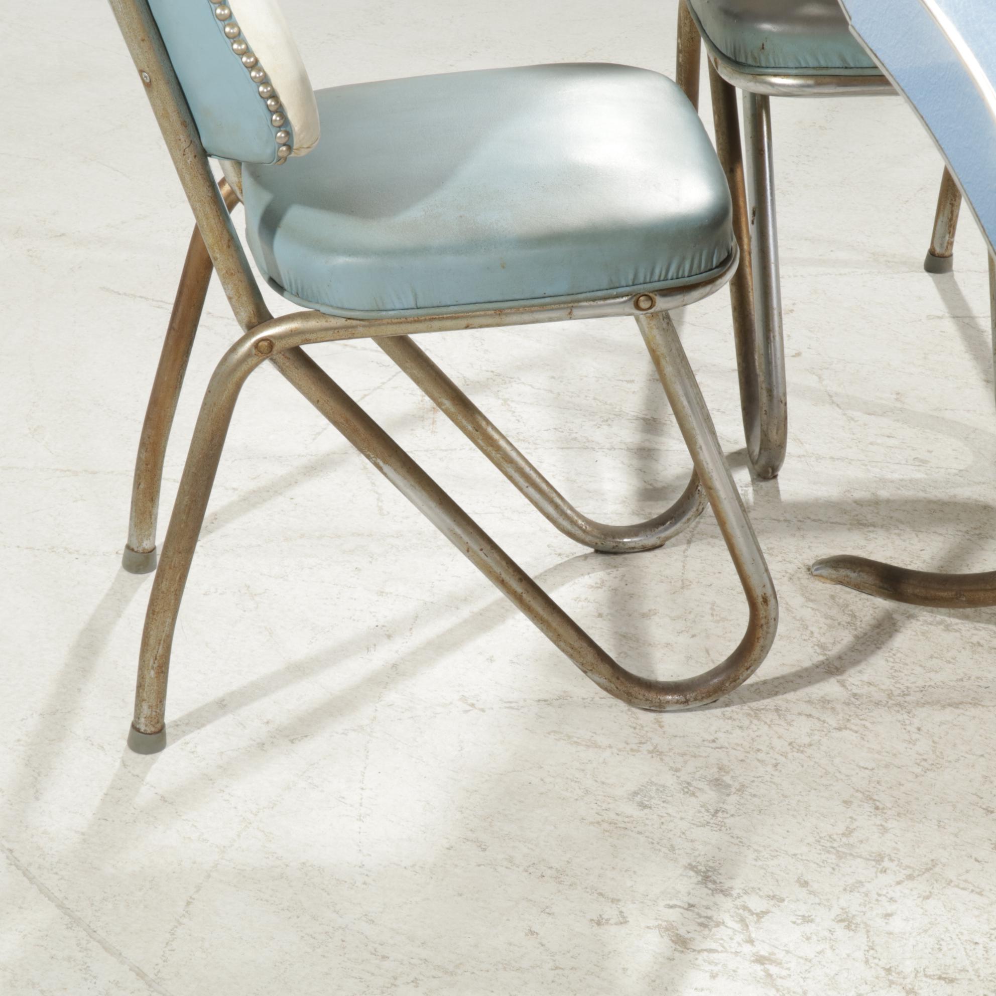 Chromed Metal and Laminate Dinette Set, Mid-20th Century