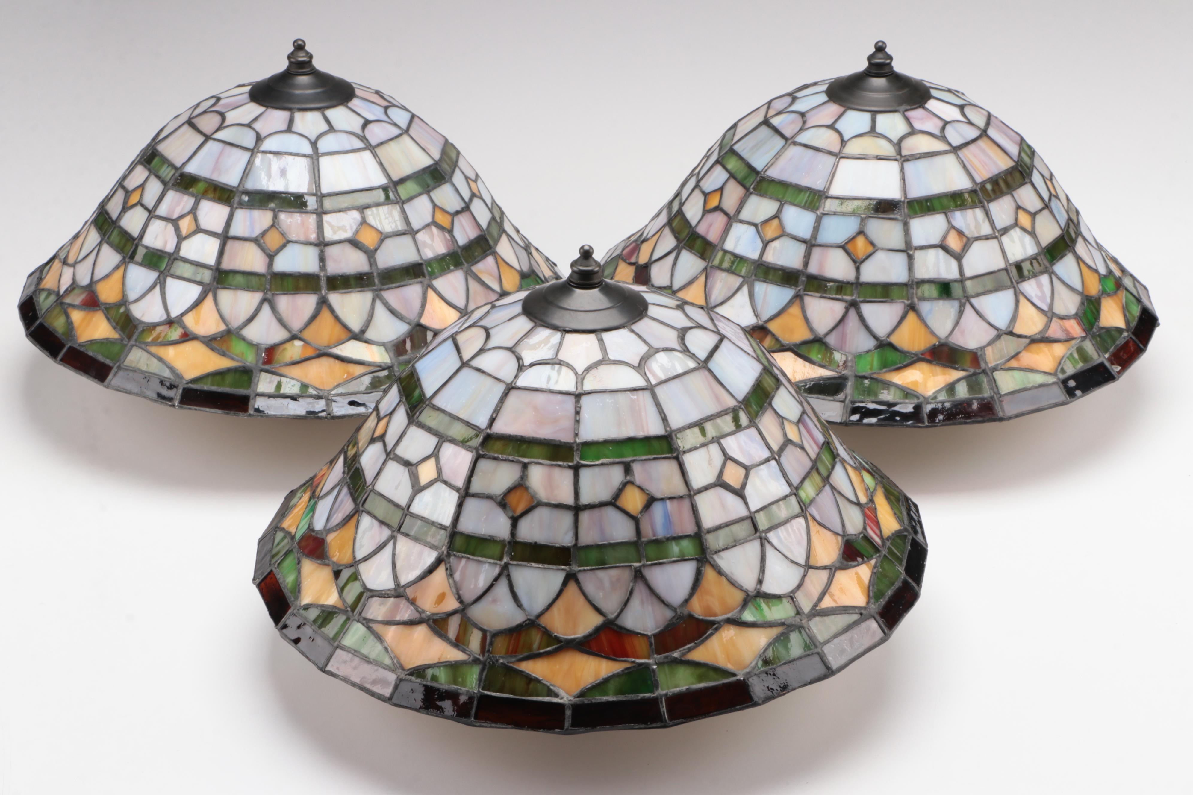 Three Arts & Crafts Style Medallion Flush Mount Ceiling Lights