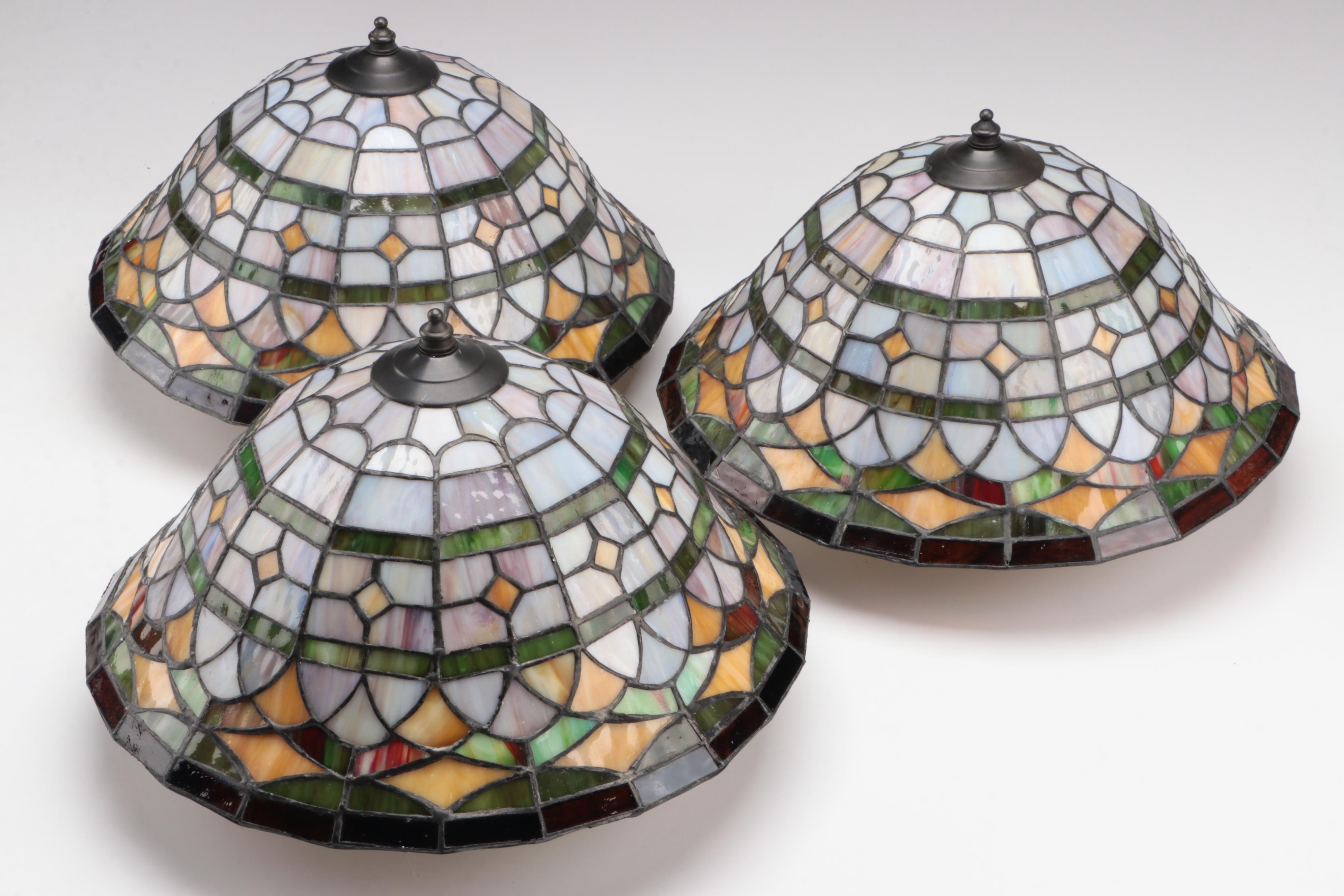 Three Arts & Crafts Style Medallion Flush Mount Ceiling Lights