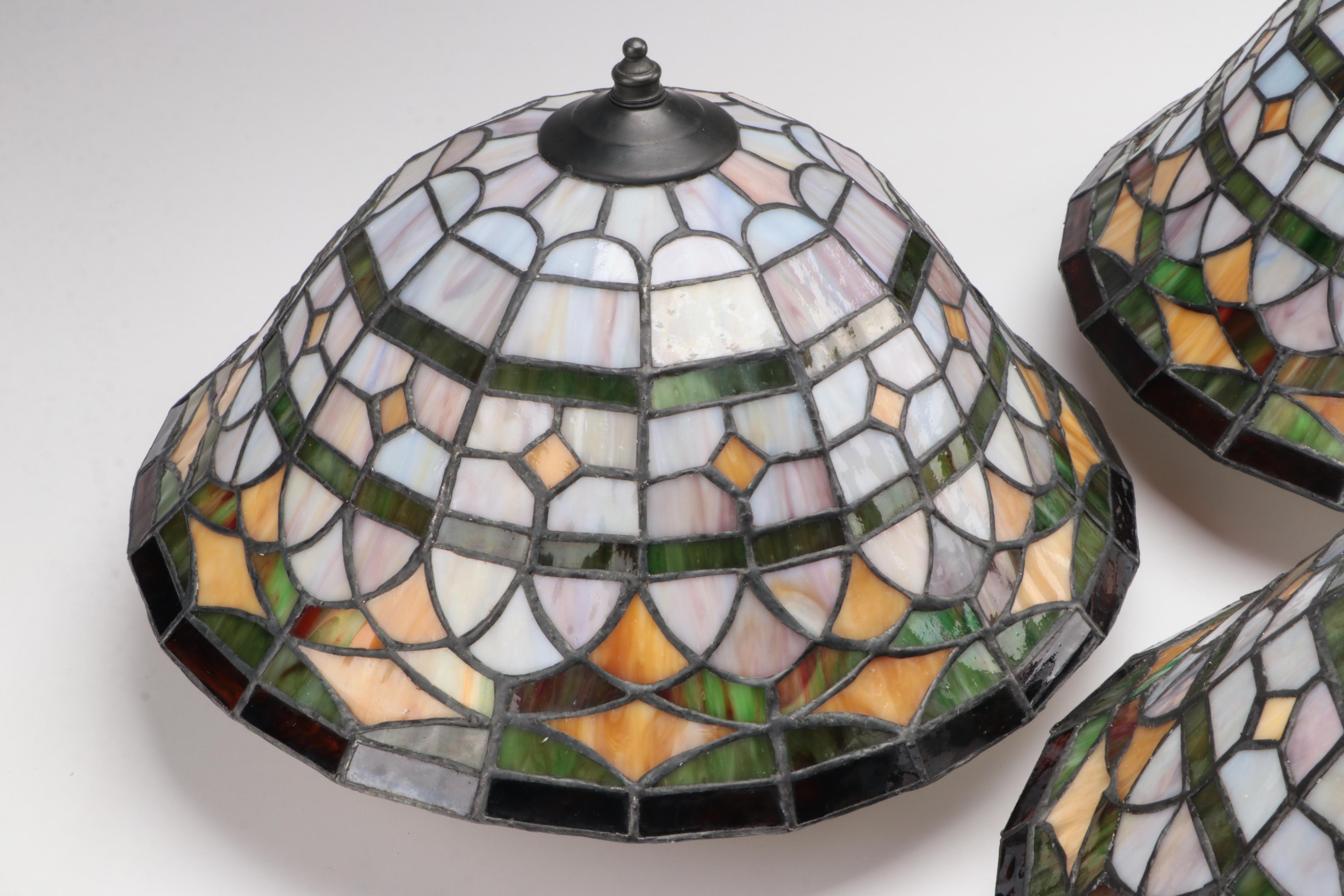 Three Arts & Crafts Style Medallion Flush Mount Ceiling Lights