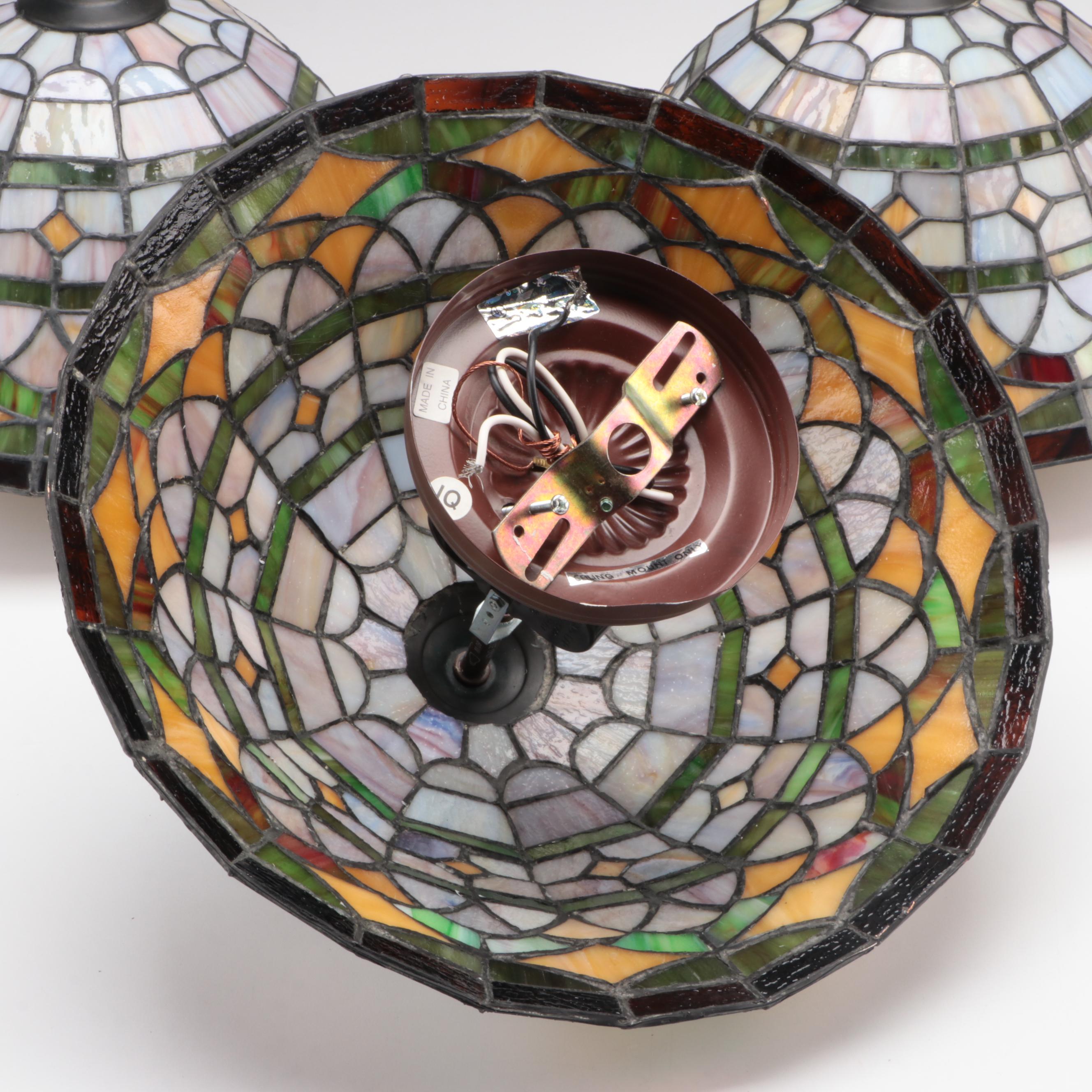 Three Arts & Crafts Style Medallion Flush Mount Ceiling Lights