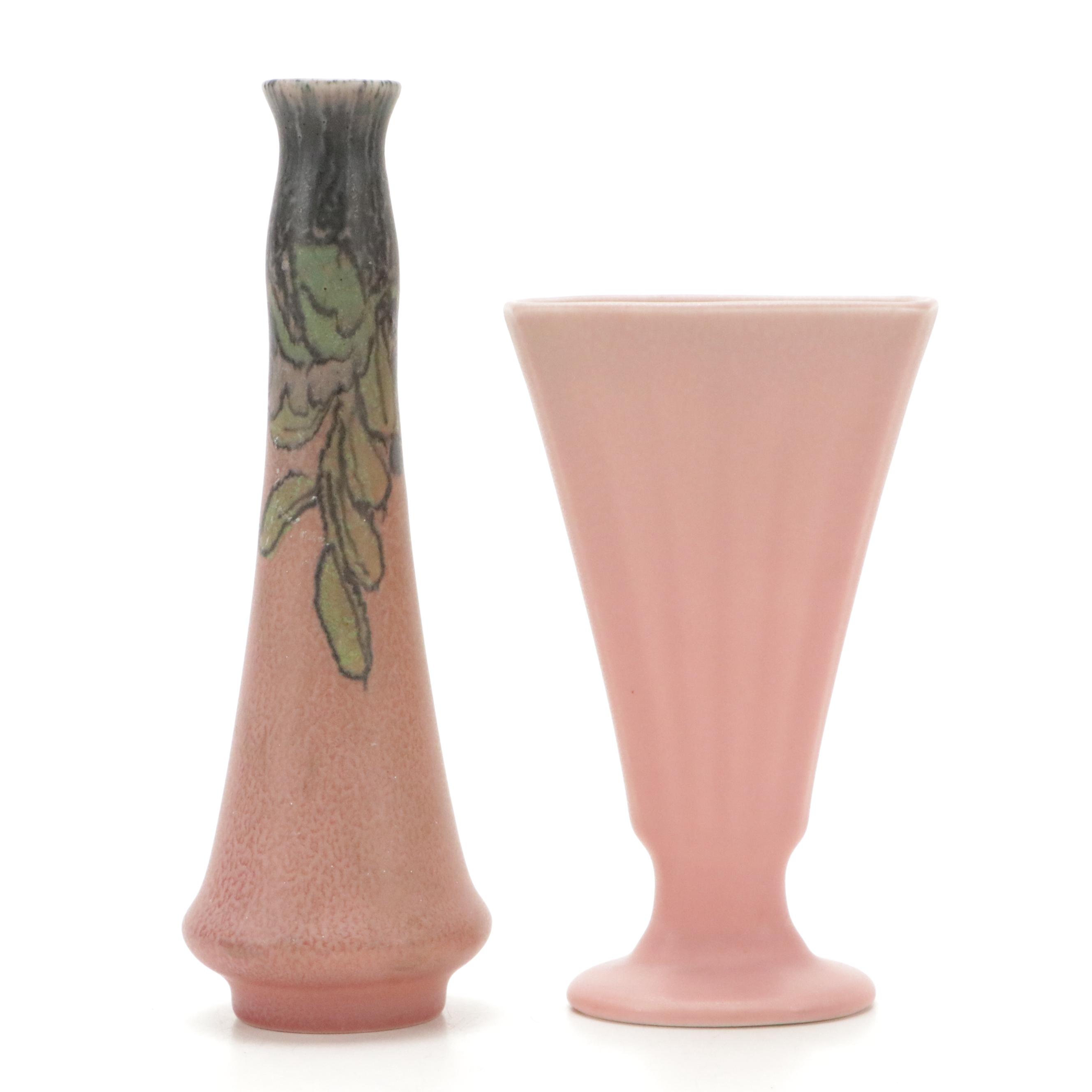 Rookwood Pottery Matte Glaze Ceramic Vases, 1922 and 1935