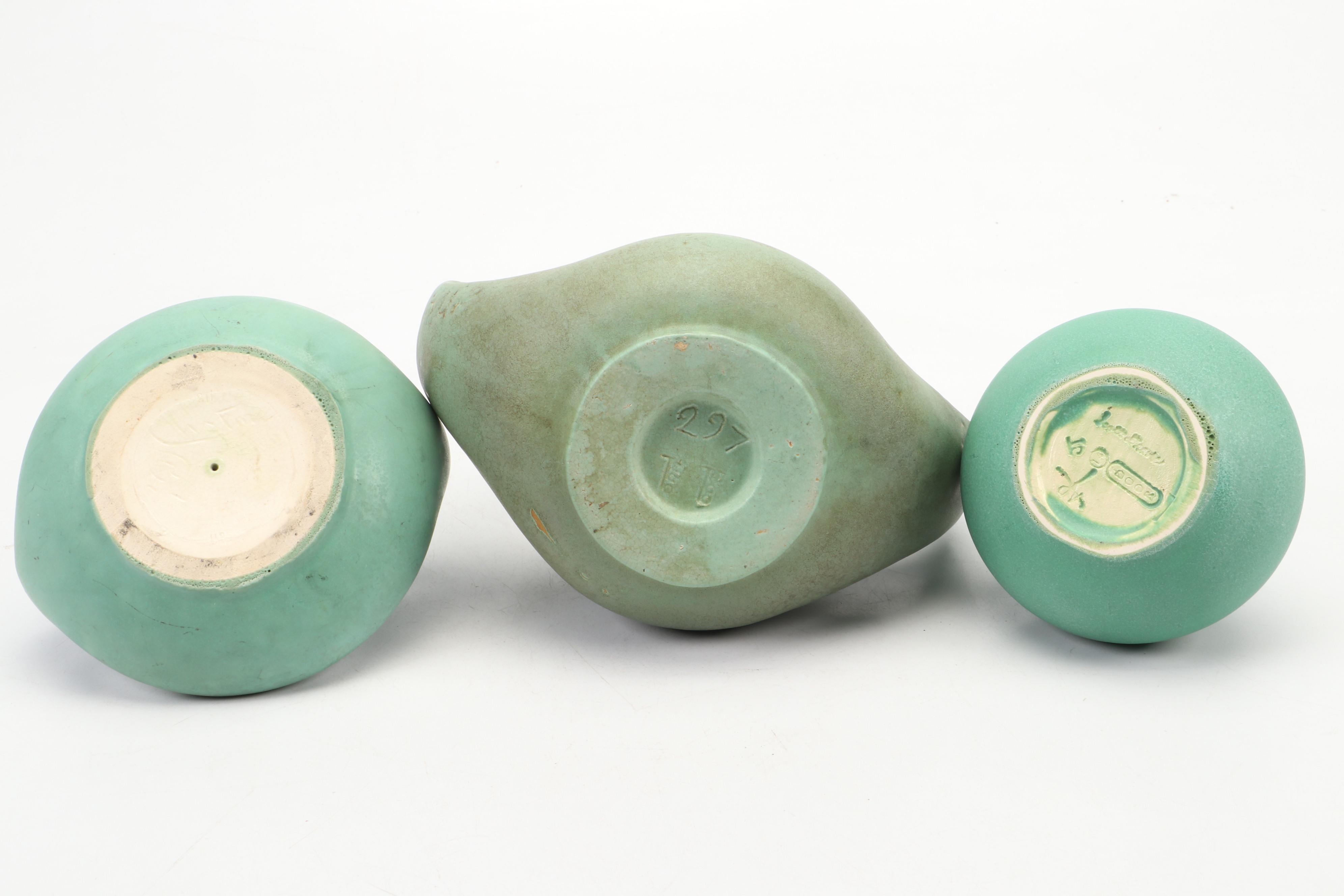 Teco, Door and Clifton American Art Pottery Vases, 20th Century