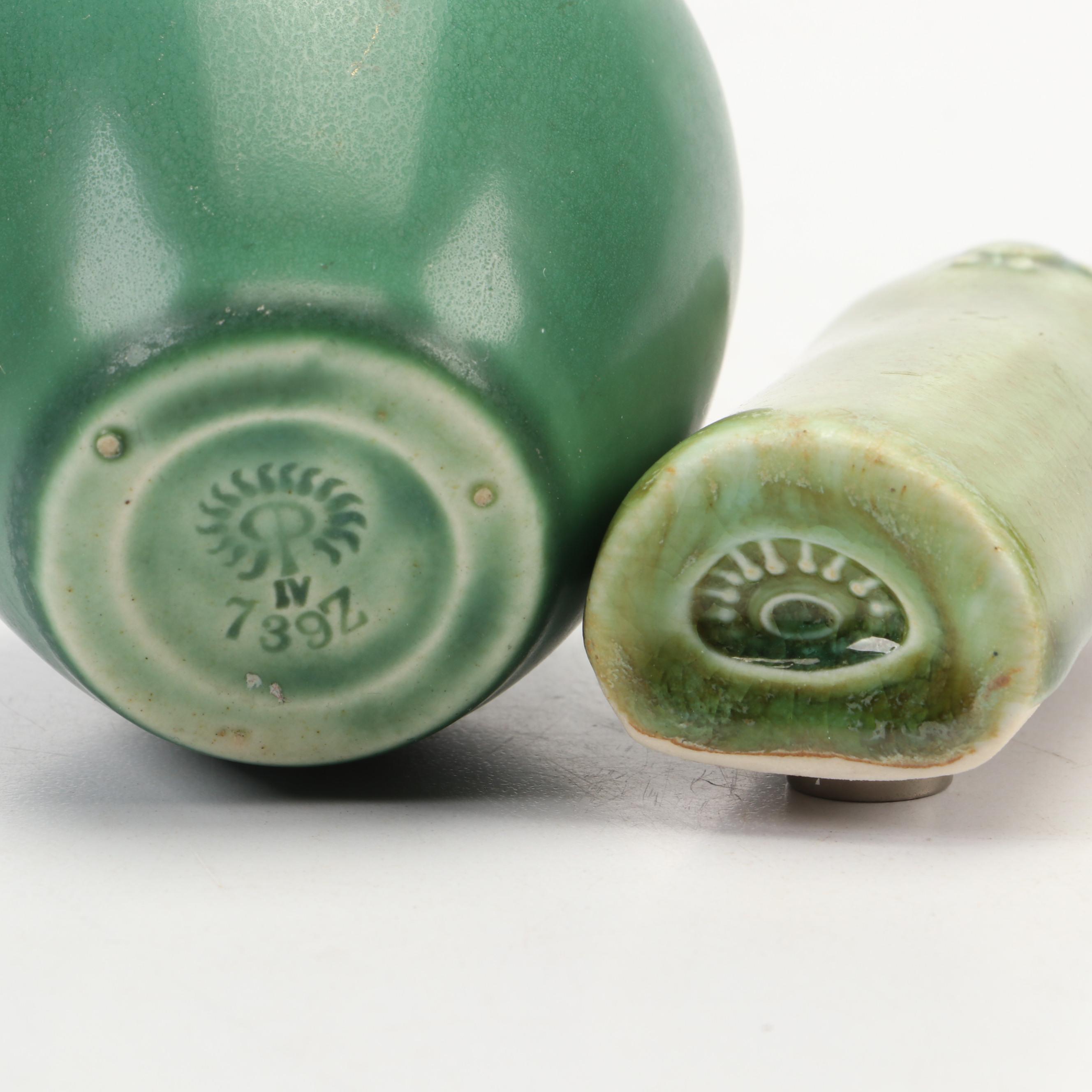 Arts and Crafts Rookwood Pottery Vase with Modern Rookwood Pottery Wall Pocket