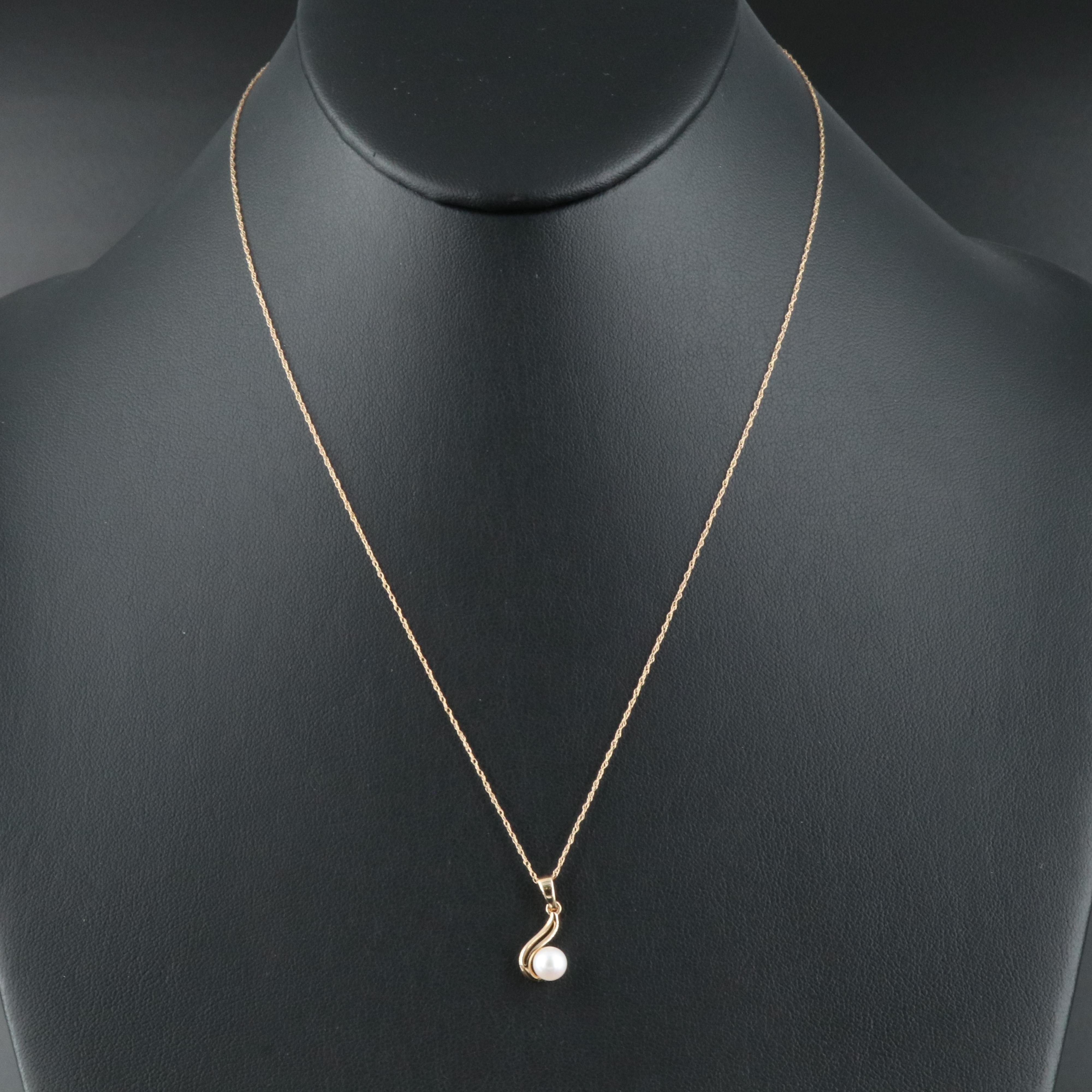 14K Pearl Pendant Necklace