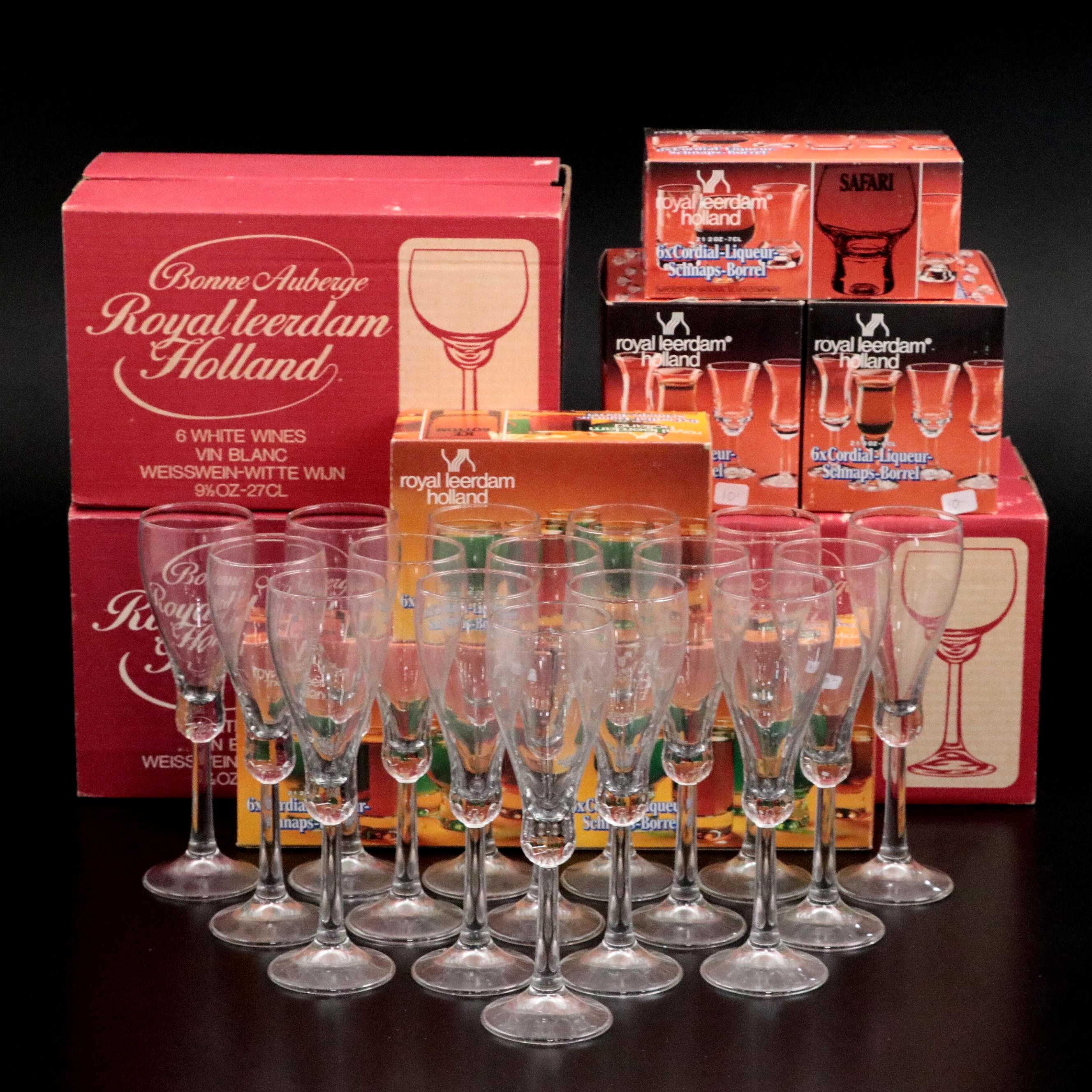 Royal Leerdam Wine Glasses with Other Stemware and Cocktail Glasses