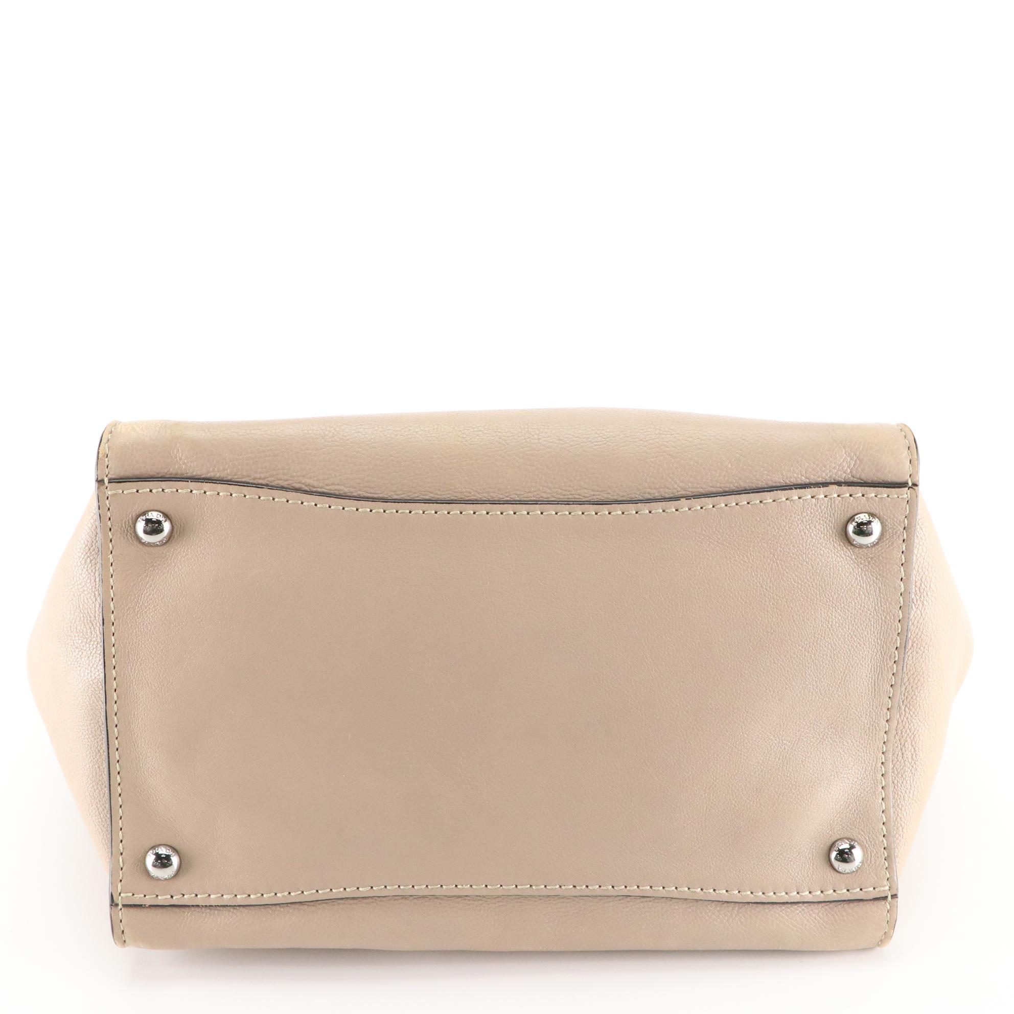 Prada Twin Pocket Two-Way Tote Bag in Taupe Calfskin Leather