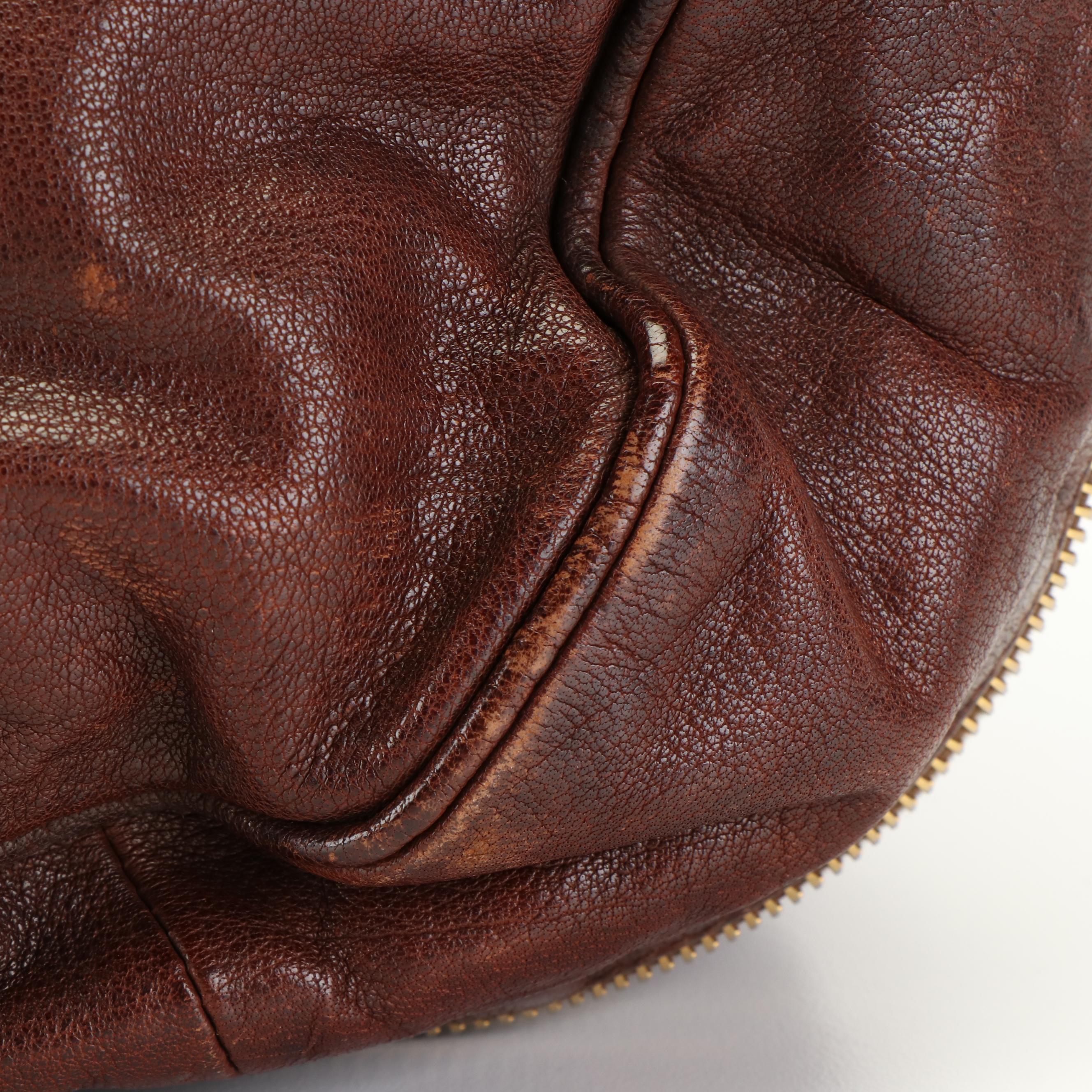 Prada Shoulder Bag in Brown Cervo Shine Leather