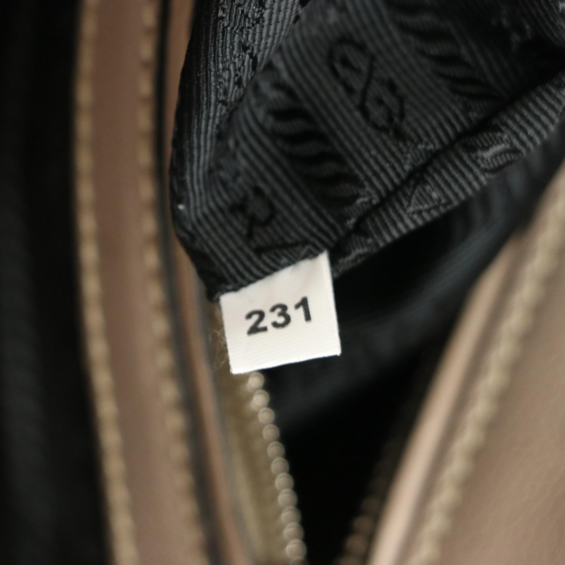 Prada Twin Pocket Two-Way Tote Bag in Taupe Calfskin Leather