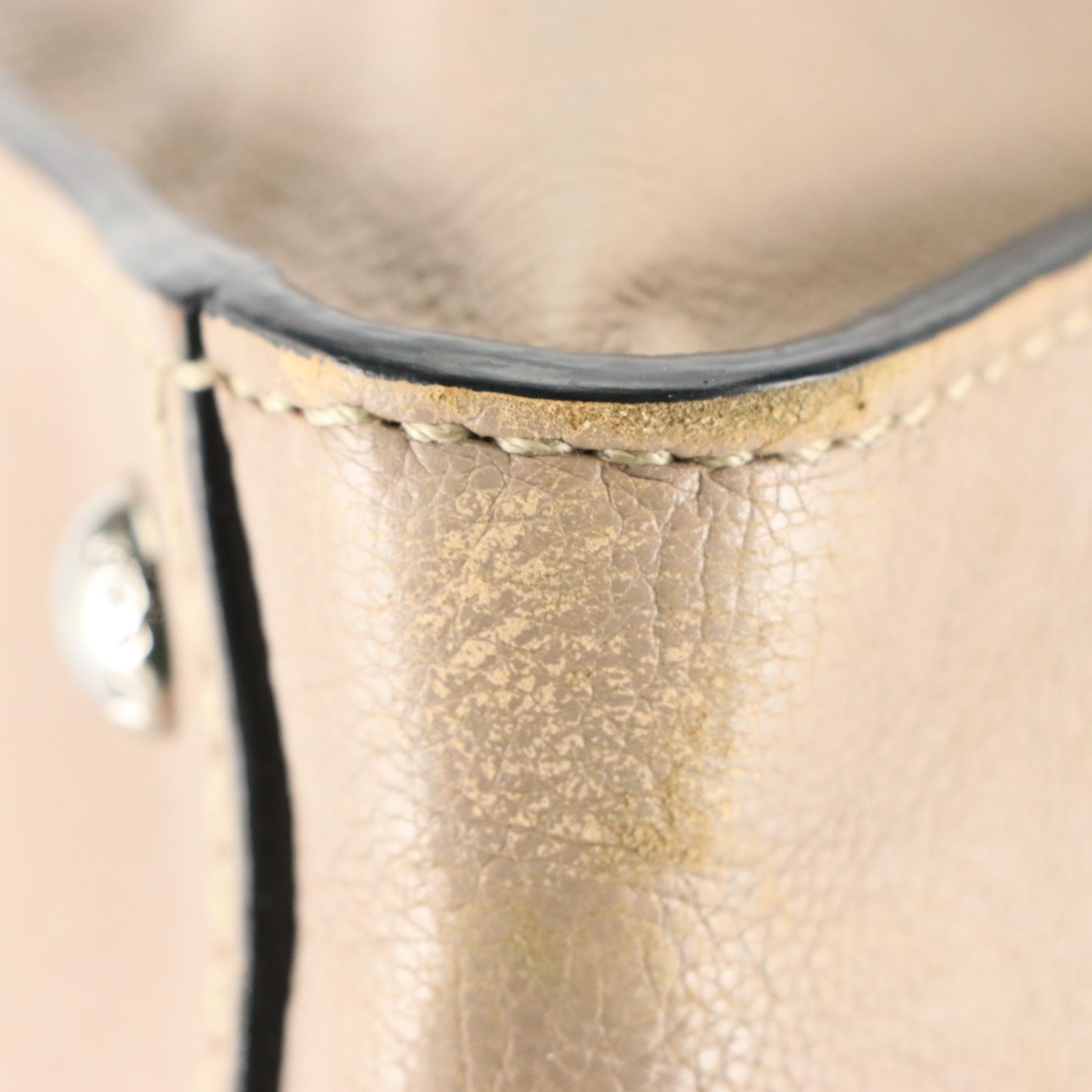 Prada Twin Pocket Two-Way Tote Bag in Taupe Calfskin Leather