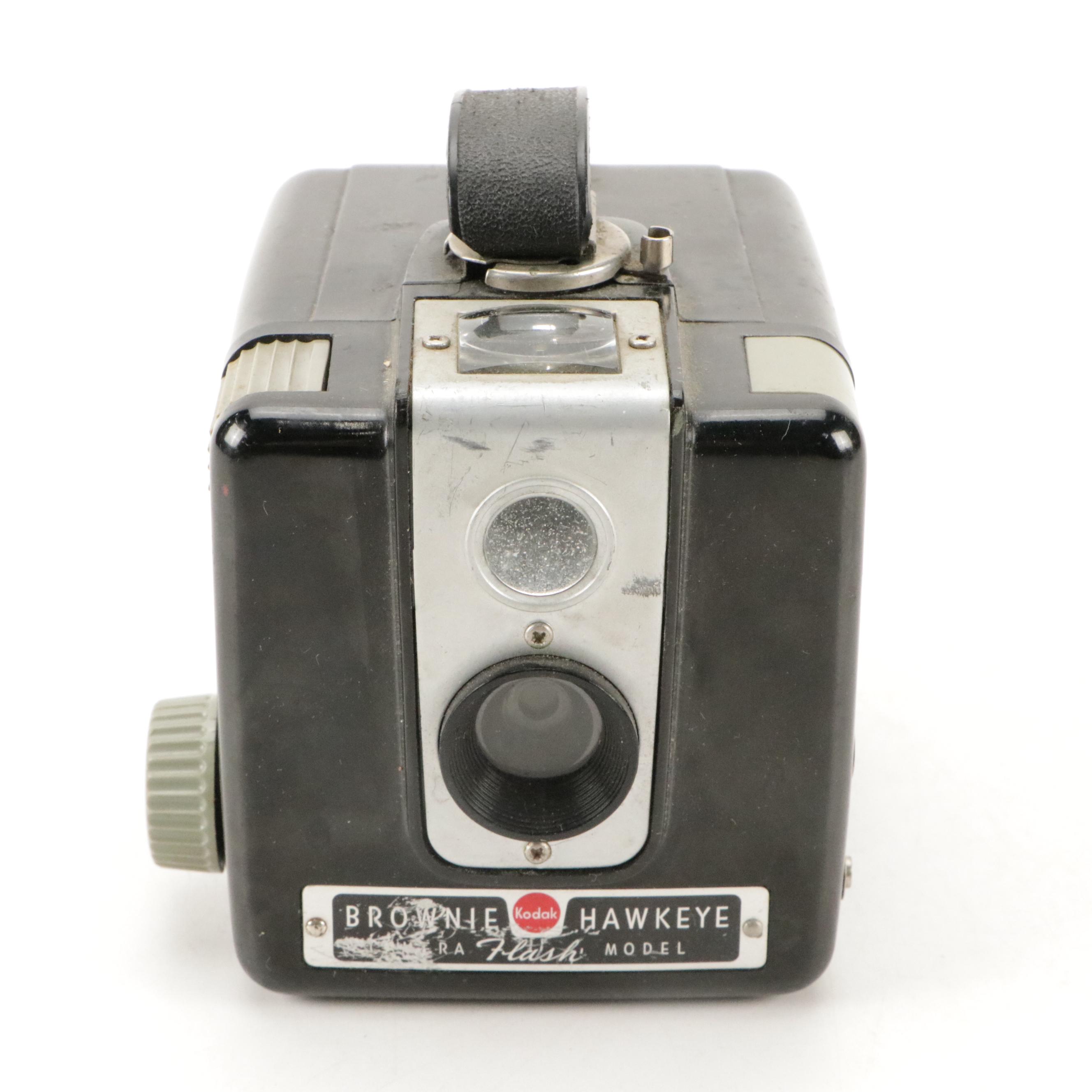 Spartus Full-Vue, Kodak Brownie Hawkeye and Other Cameras with Accesories