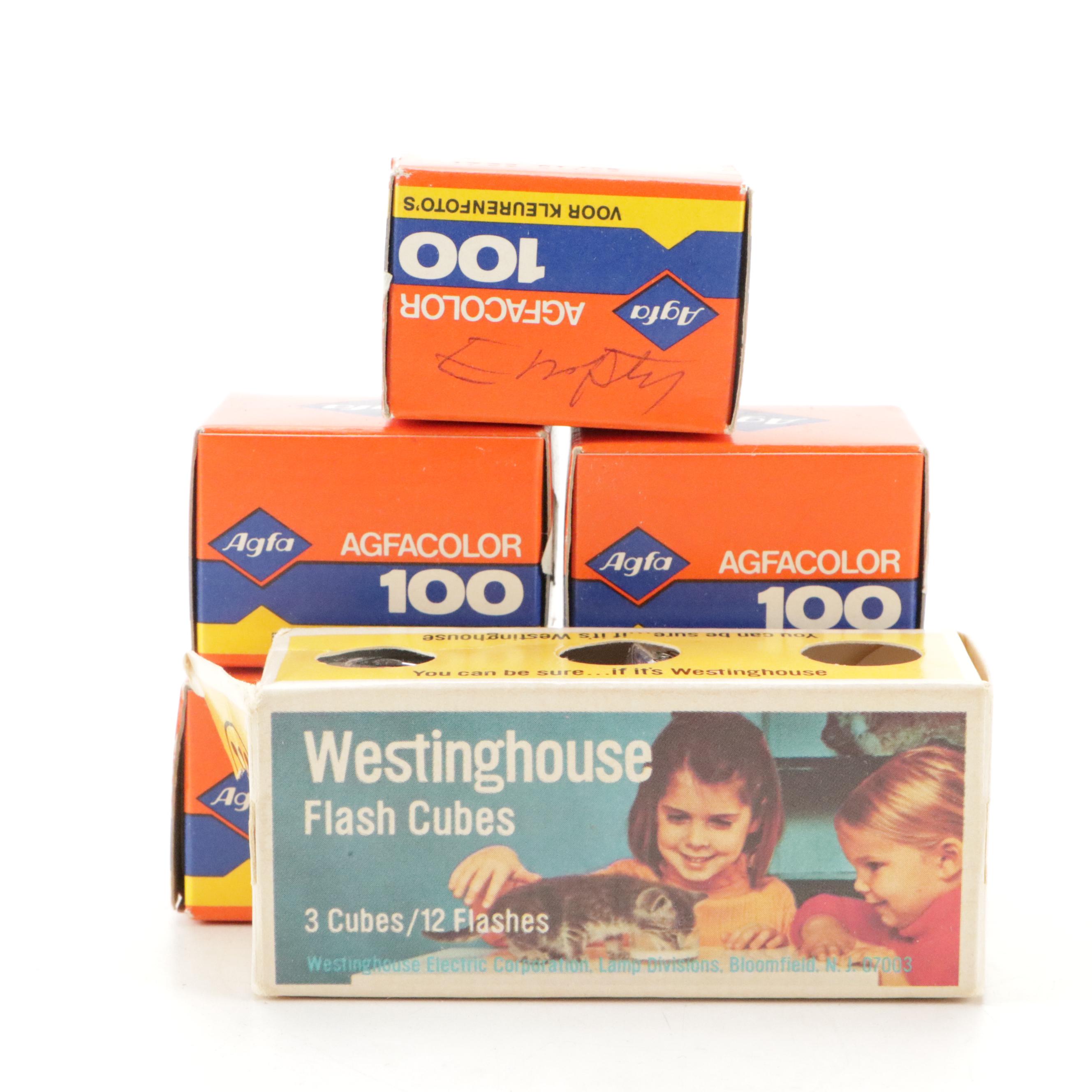 Spartus Full-Vue, Kodak Brownie Hawkeye and Other Cameras with Accesories