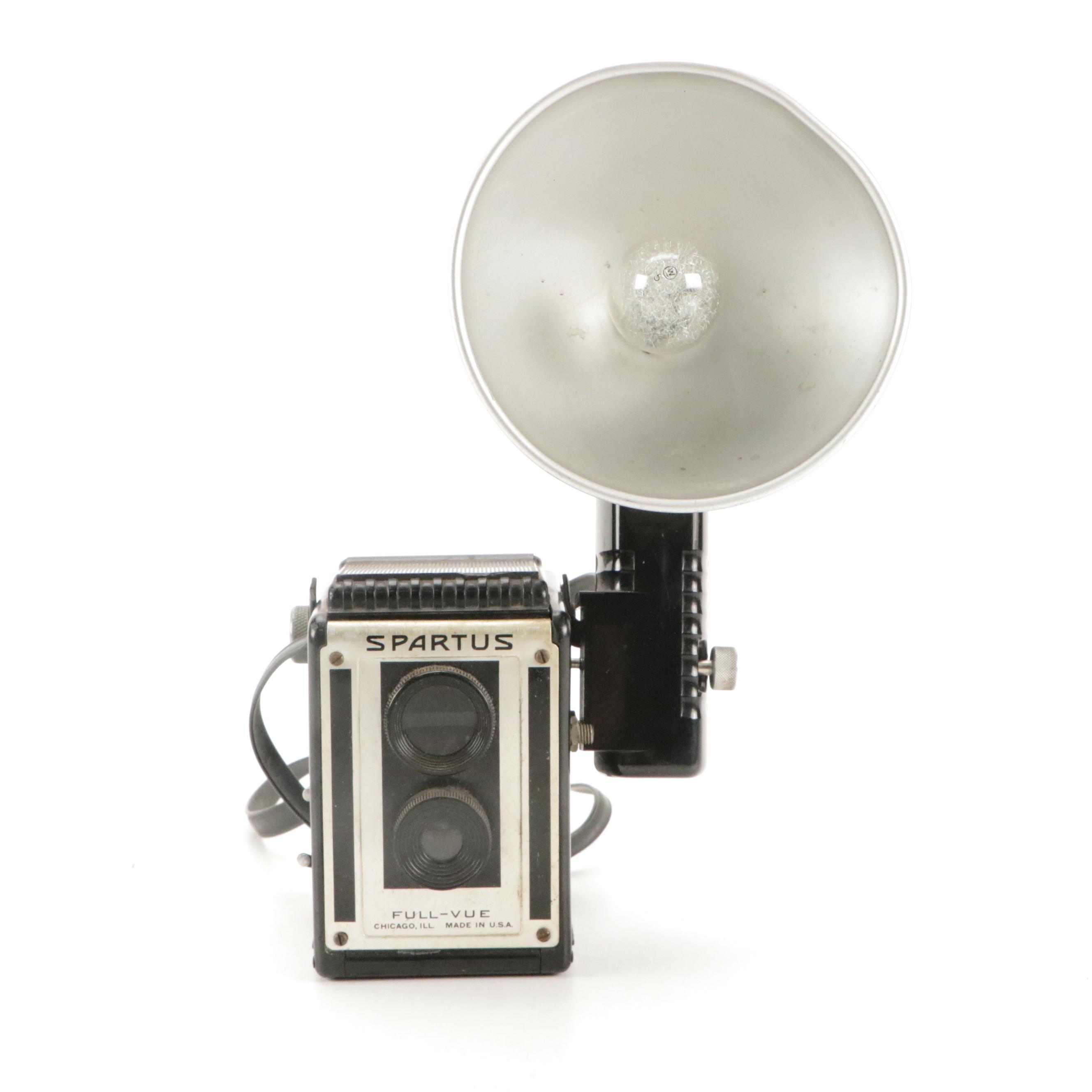 Spartus Full-Vue, Kodak Brownie Hawkeye and Other Cameras with Accesories