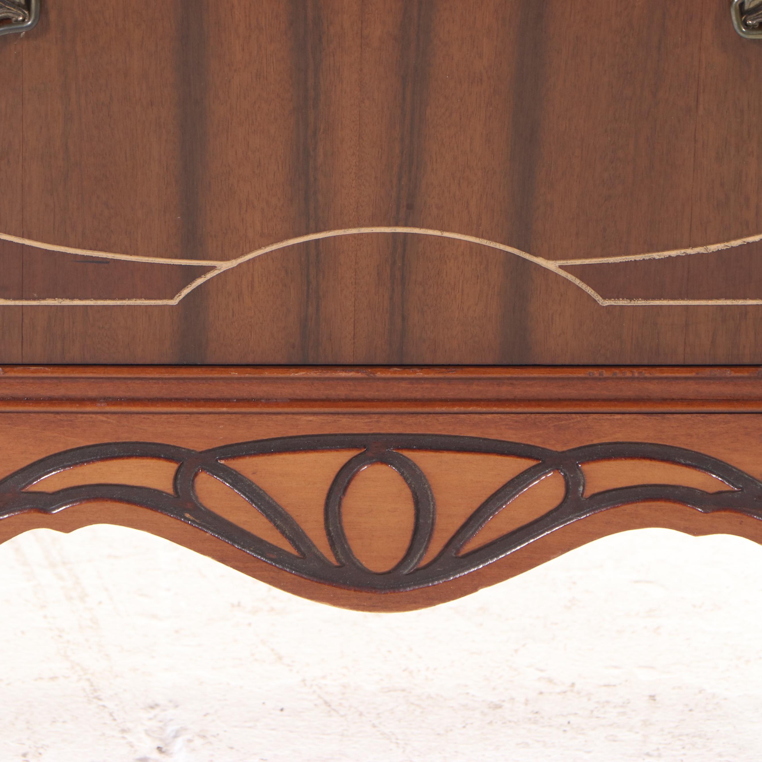 Jacobean Revival Mixed Veneer Dresser, 1930s-1940s