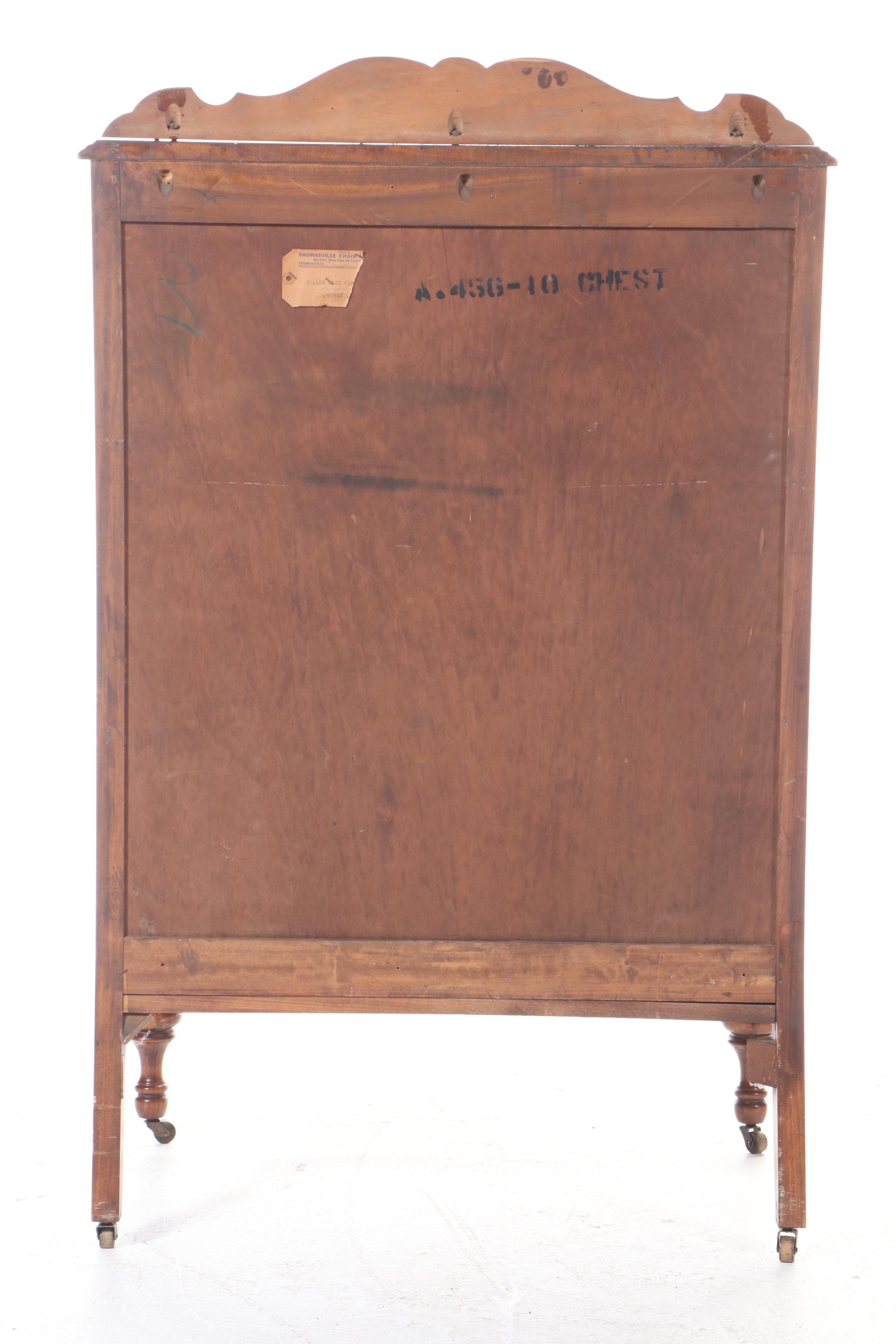 Jacobean Revival Mixed Veneer Dresser, 1930s-1940s