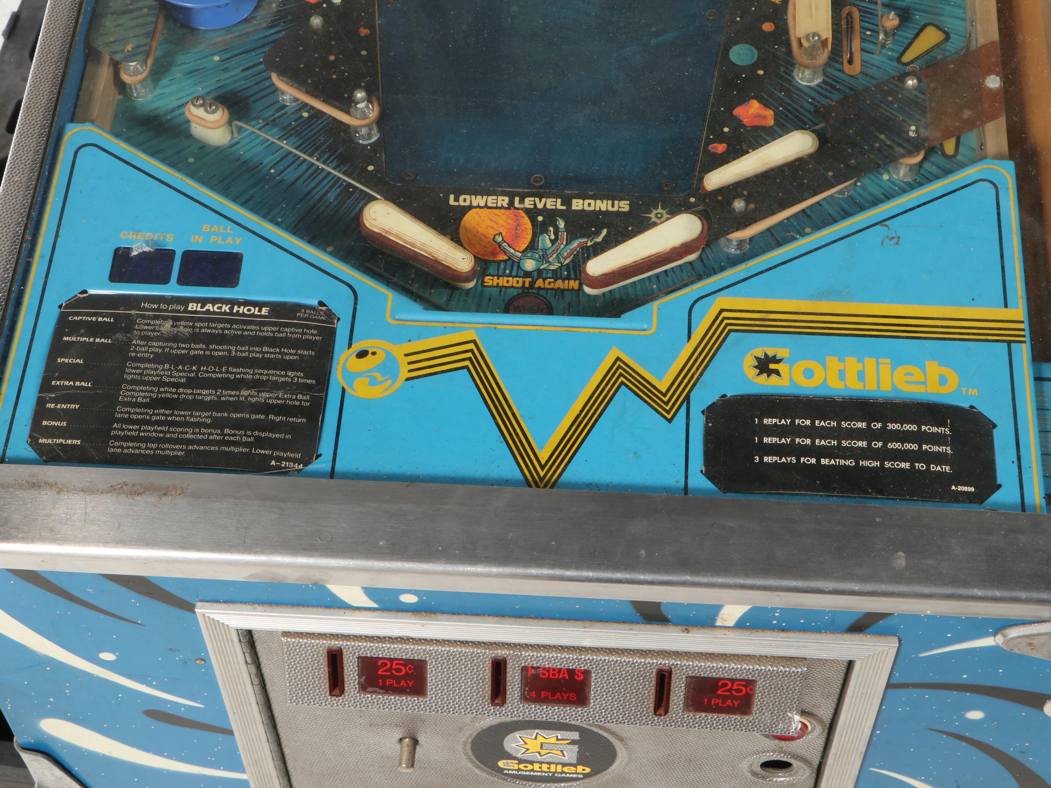 Gottlieb Black Hole Pinball Arcade Machine