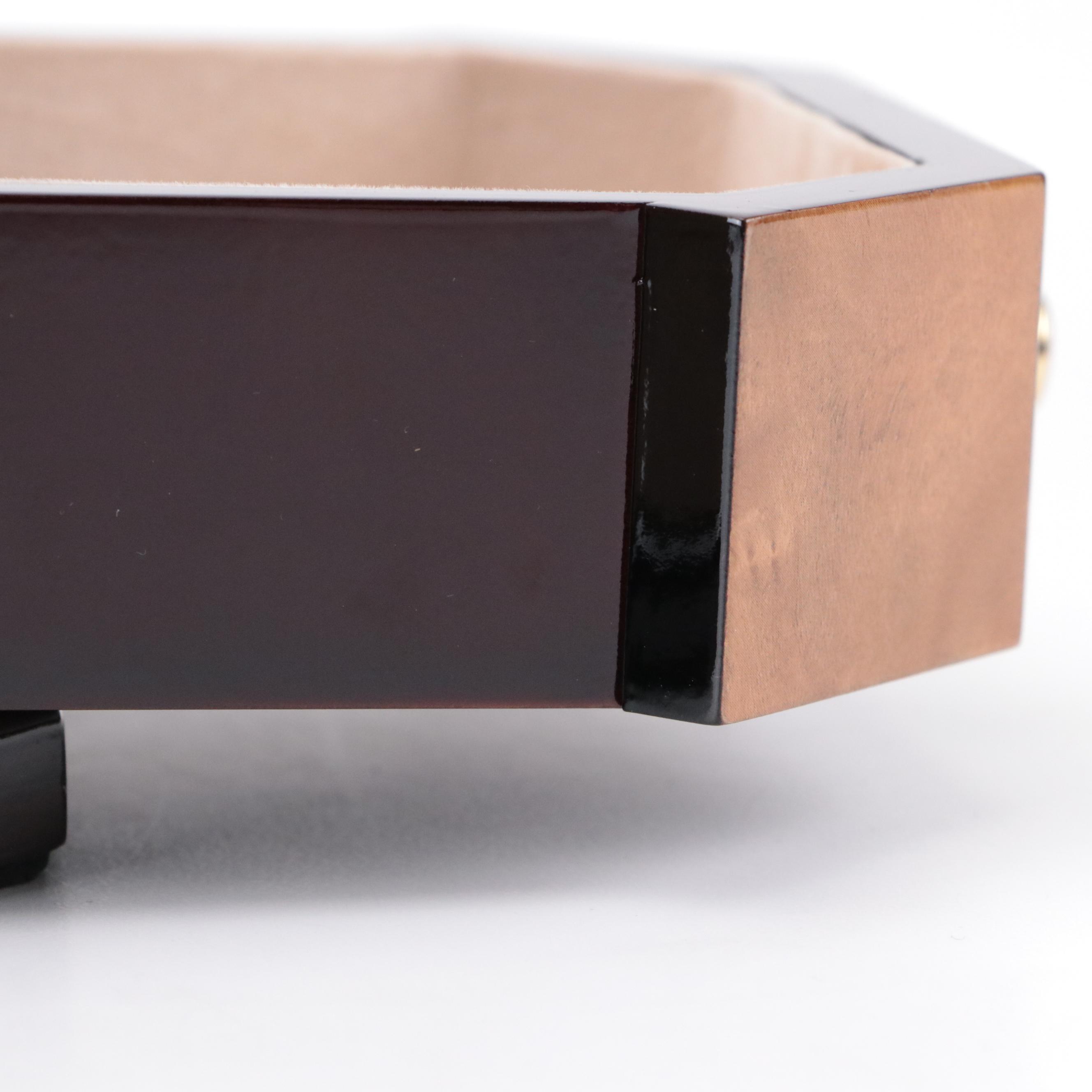 Jere Octagonal High Gloss Jewelry Box with Cream Interior, Contemporary