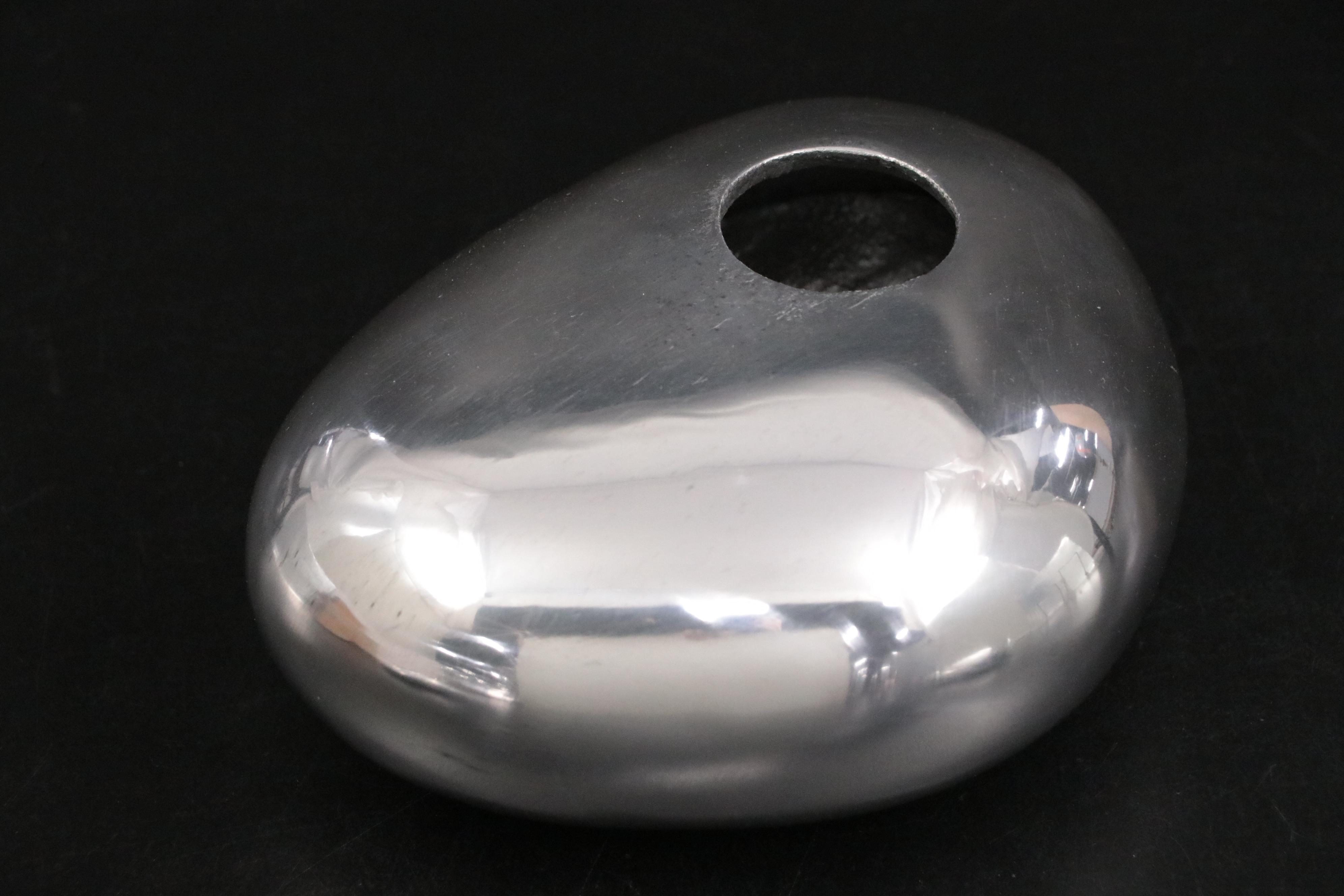 Michael Aram Polished Aluminum Rock Ikebana Vases, River Rock Shakers