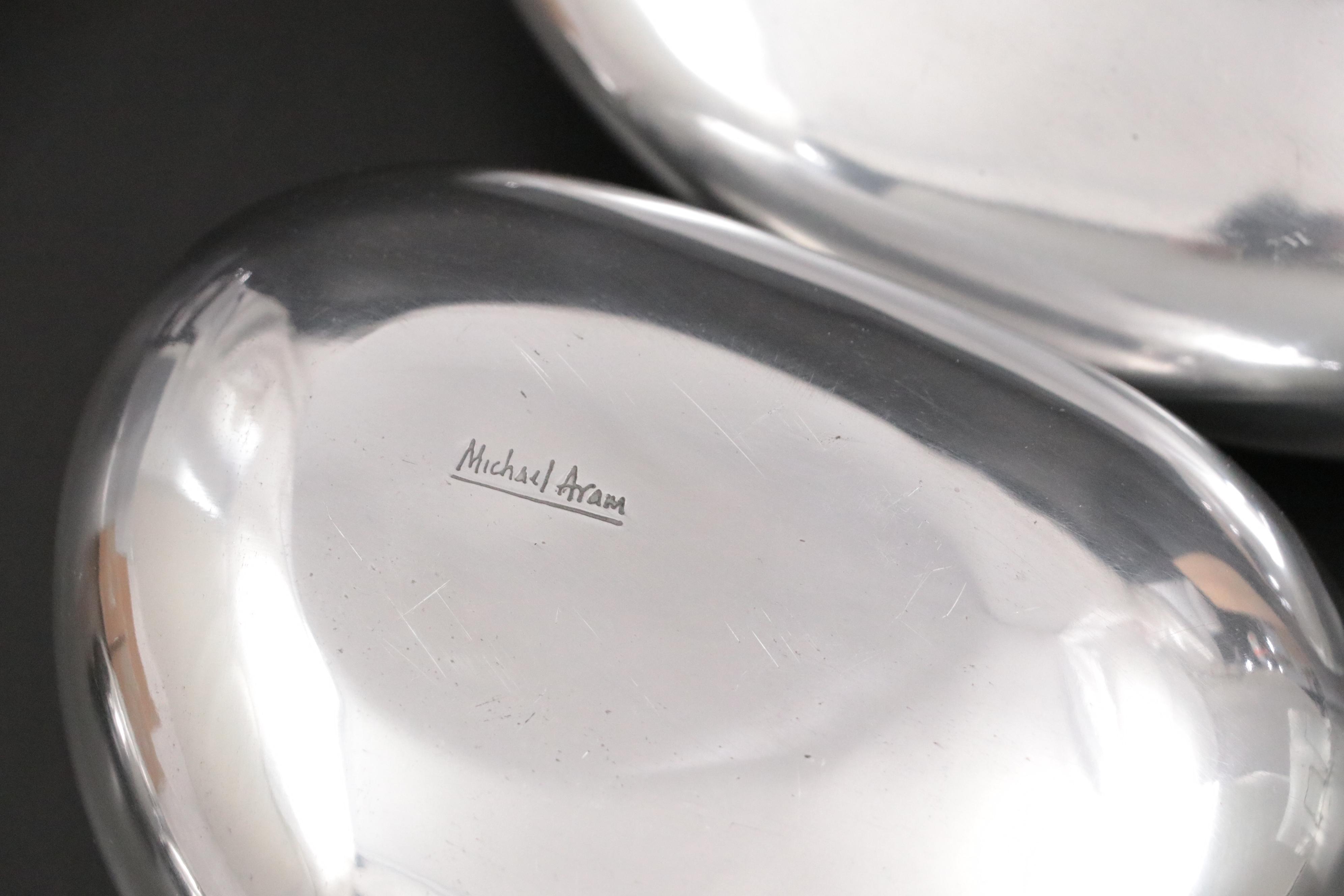 Michael Aram Polished Aluminum Rock Ikebana Vases, River Rock Shakers