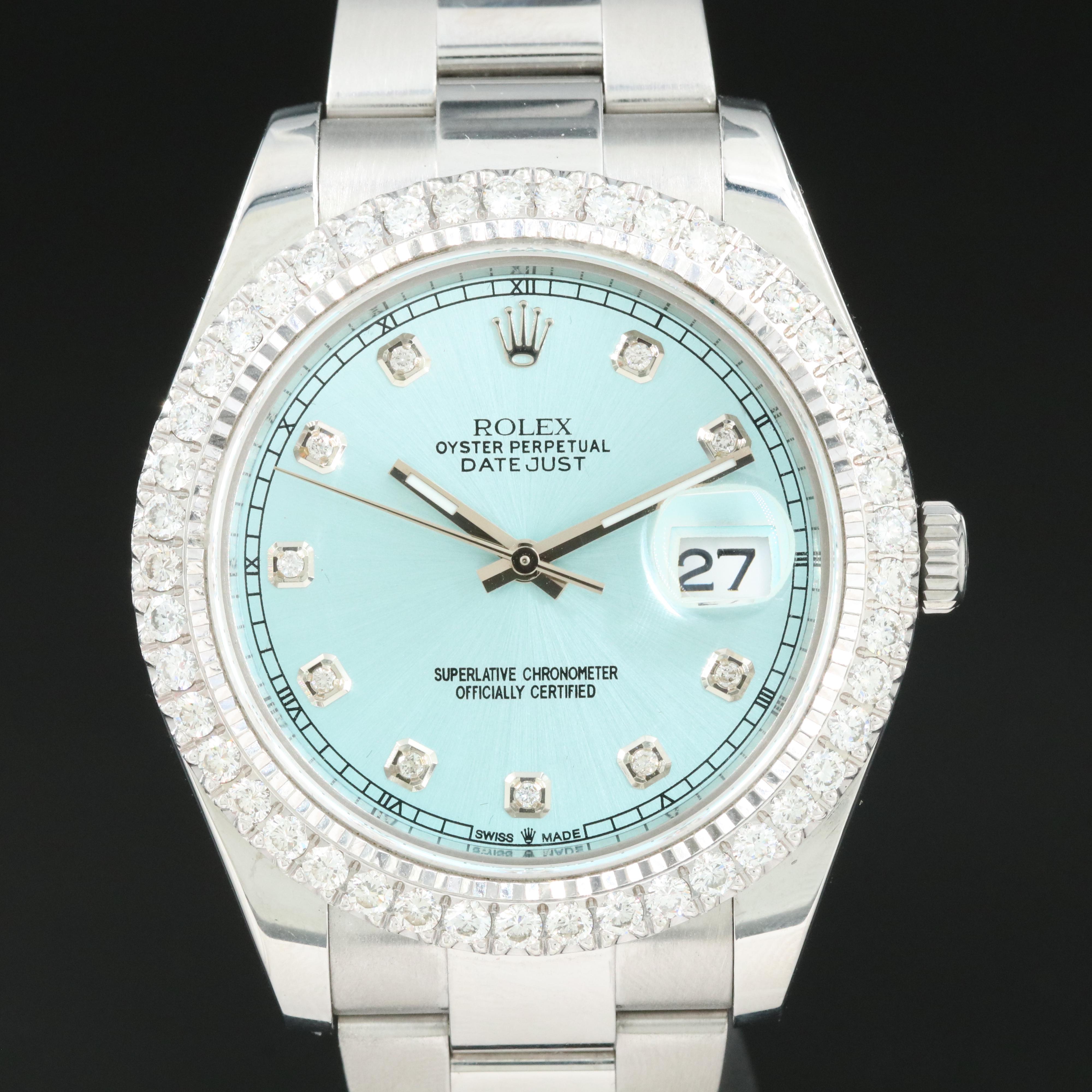 Rolex Datejust II 2.40 CTW Custom Diamond Watch