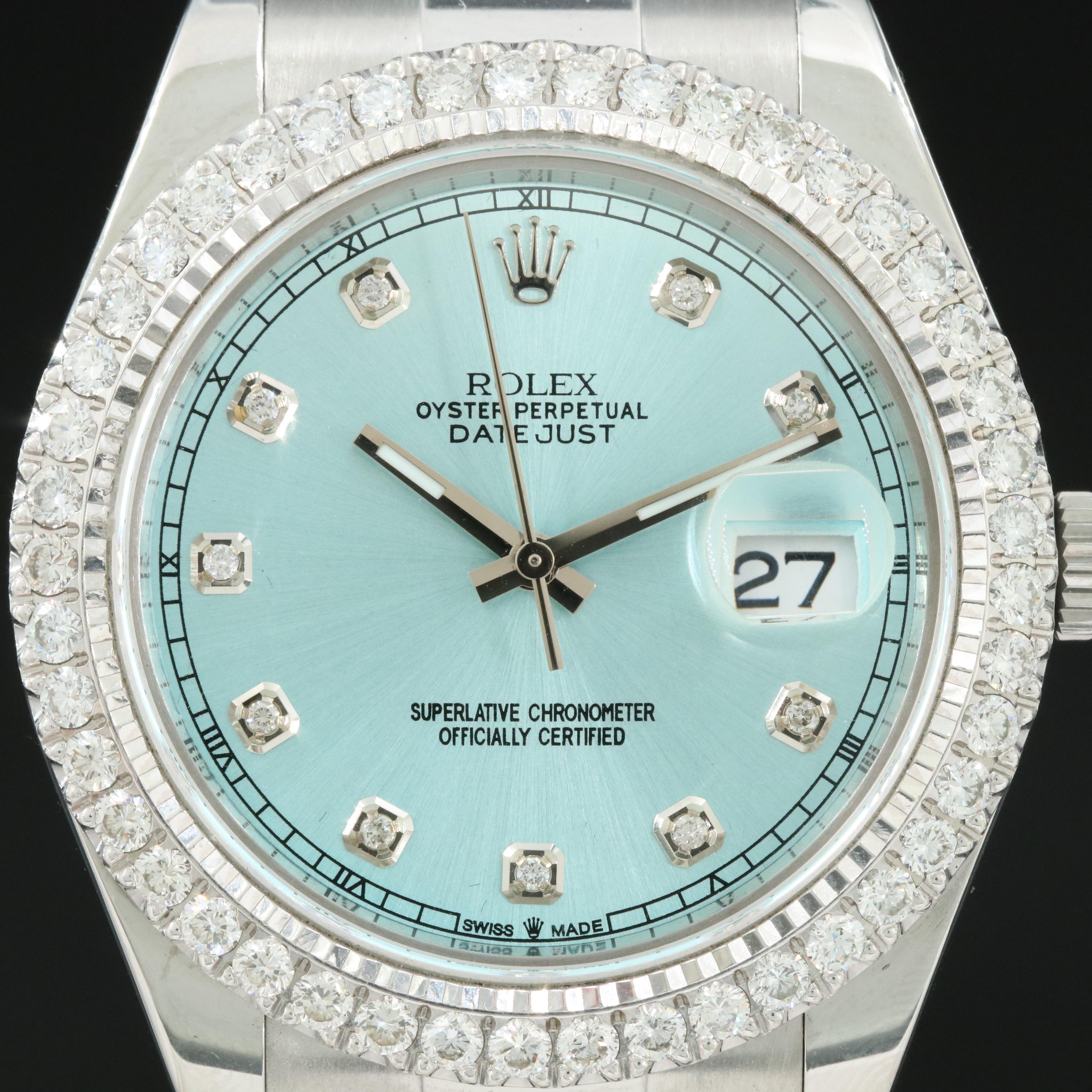 Rolex Datejust II 2.40 CTW Custom Diamond Watch