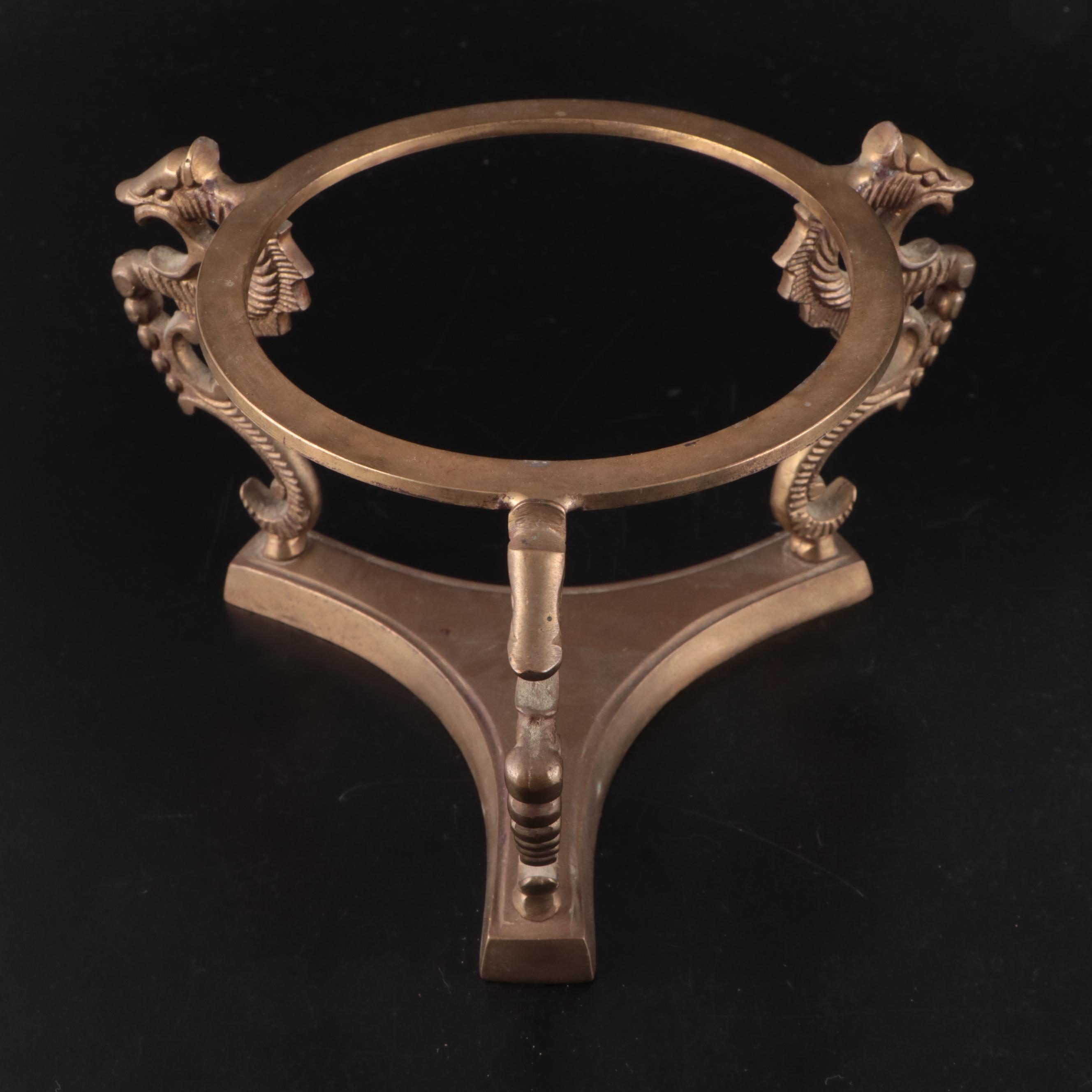 Glass Sphere Mounted on Brass Base