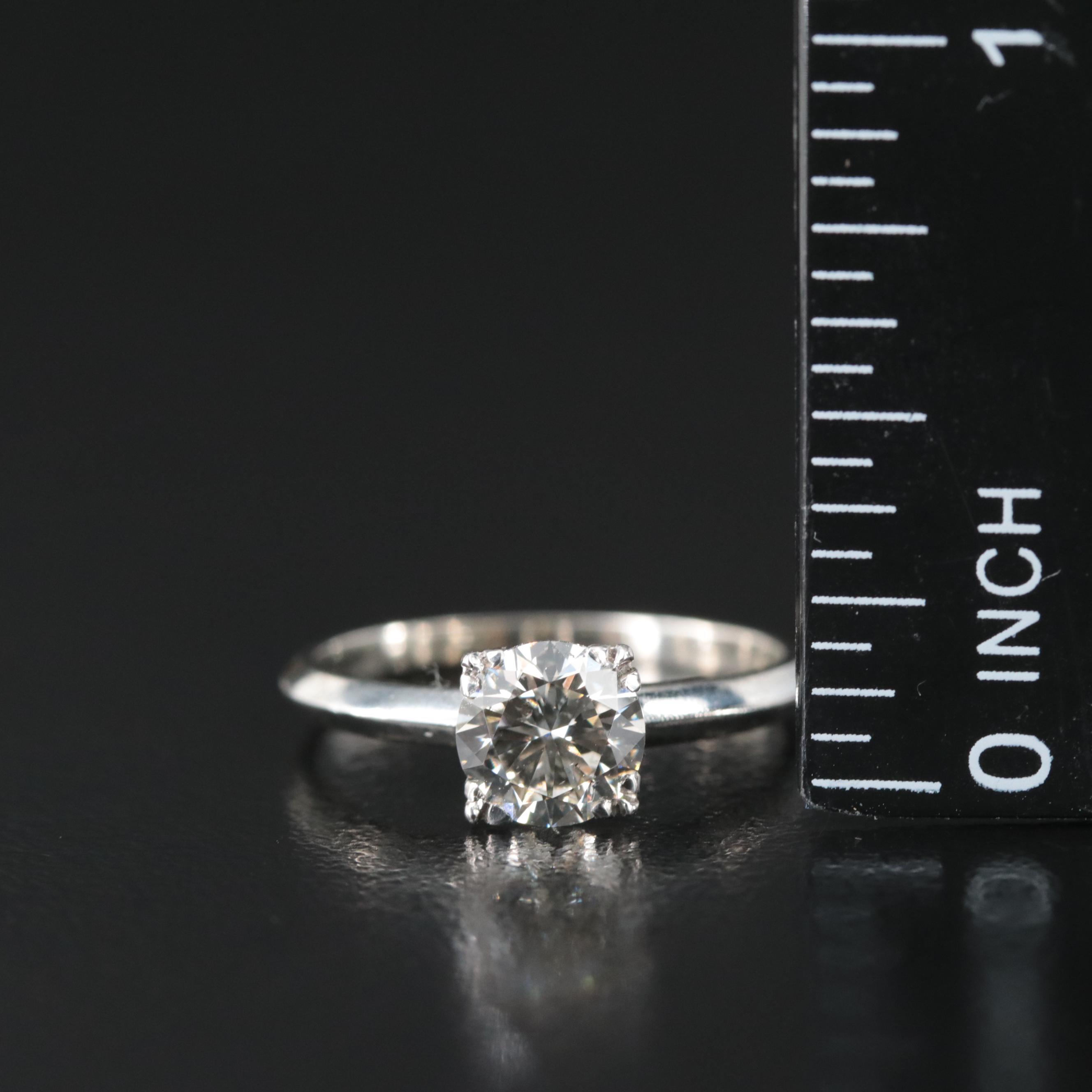 18K 1.00 CT Diamond Solitaire Ring with (Origin Undetermined) Center Diamond
