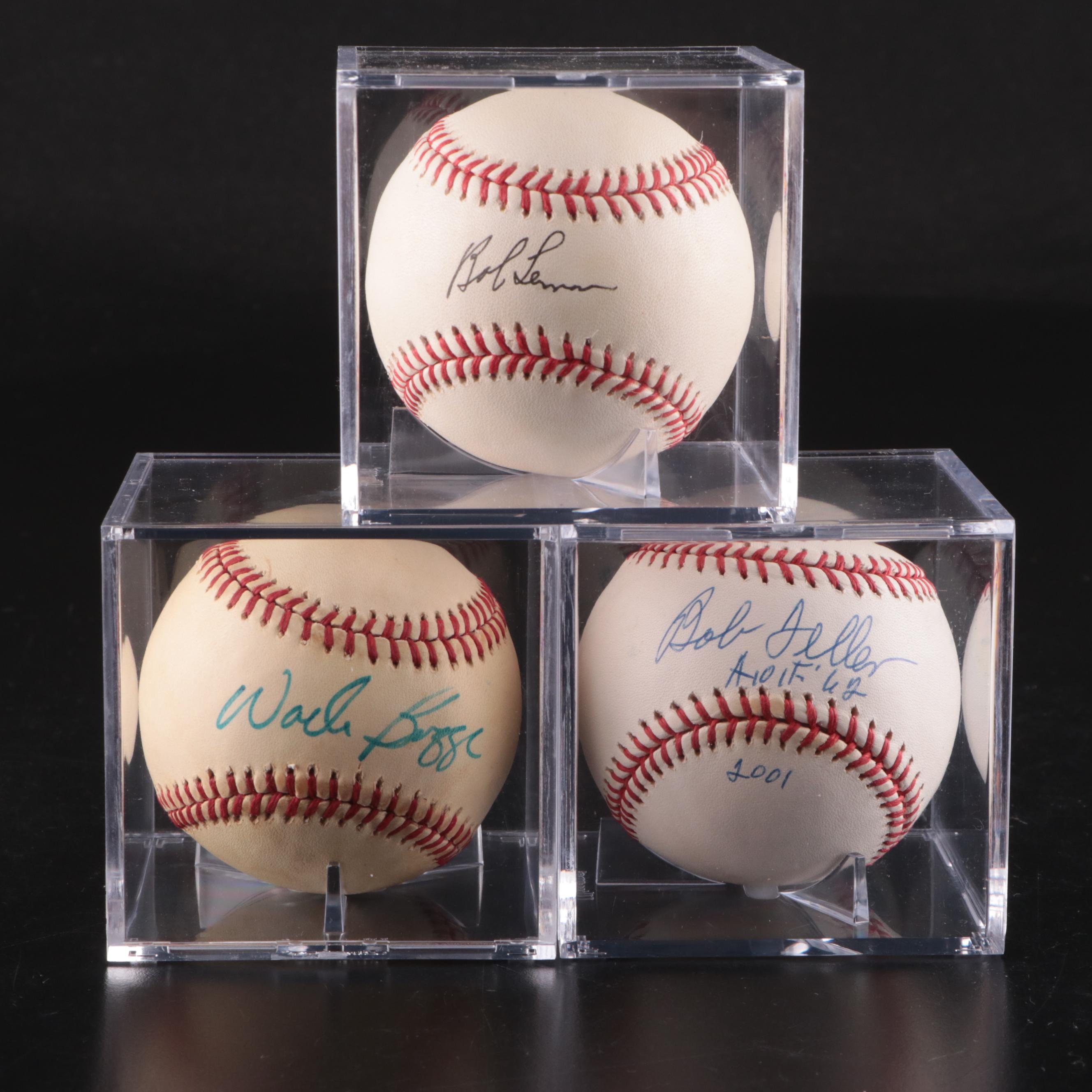 Wade Boggs, Bob Feller, and Bob Lemon Signed Rawlings Official AL Baseballs