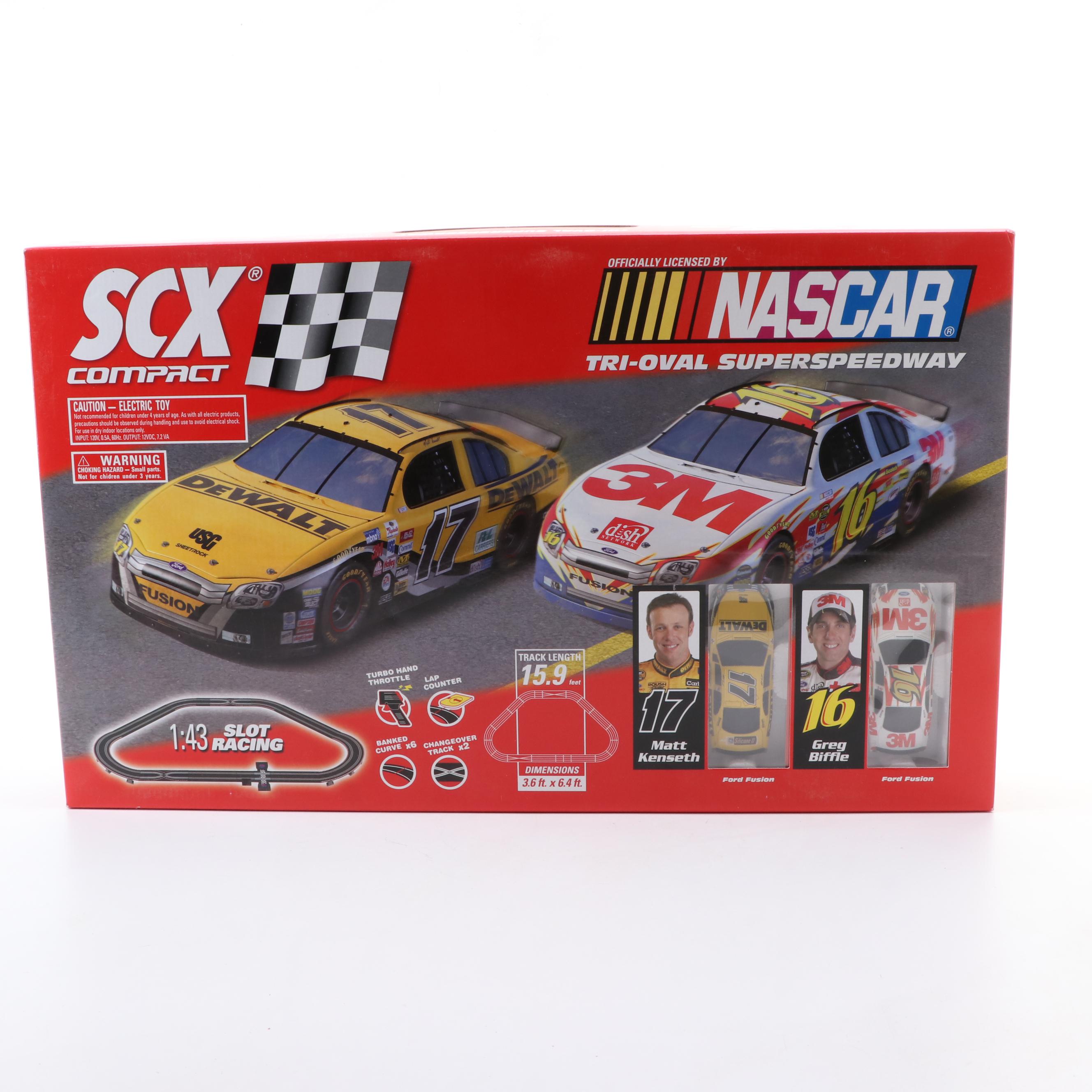 SCX Compact NASCAR Tri-Oval Superspeedway Slot Car Set