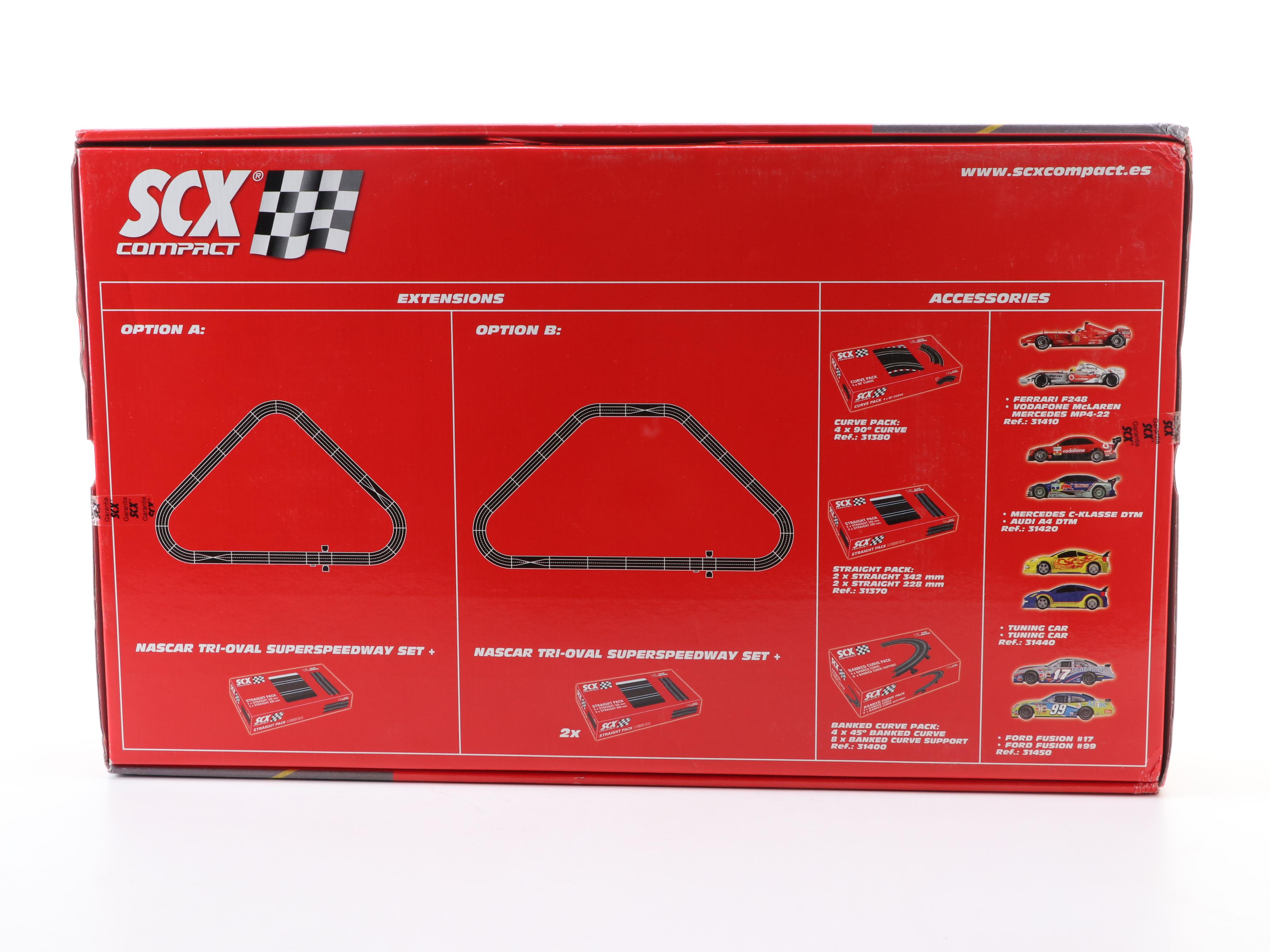 SCX Compact NASCAR Tri-Oval Superspeedway Slot Car Set