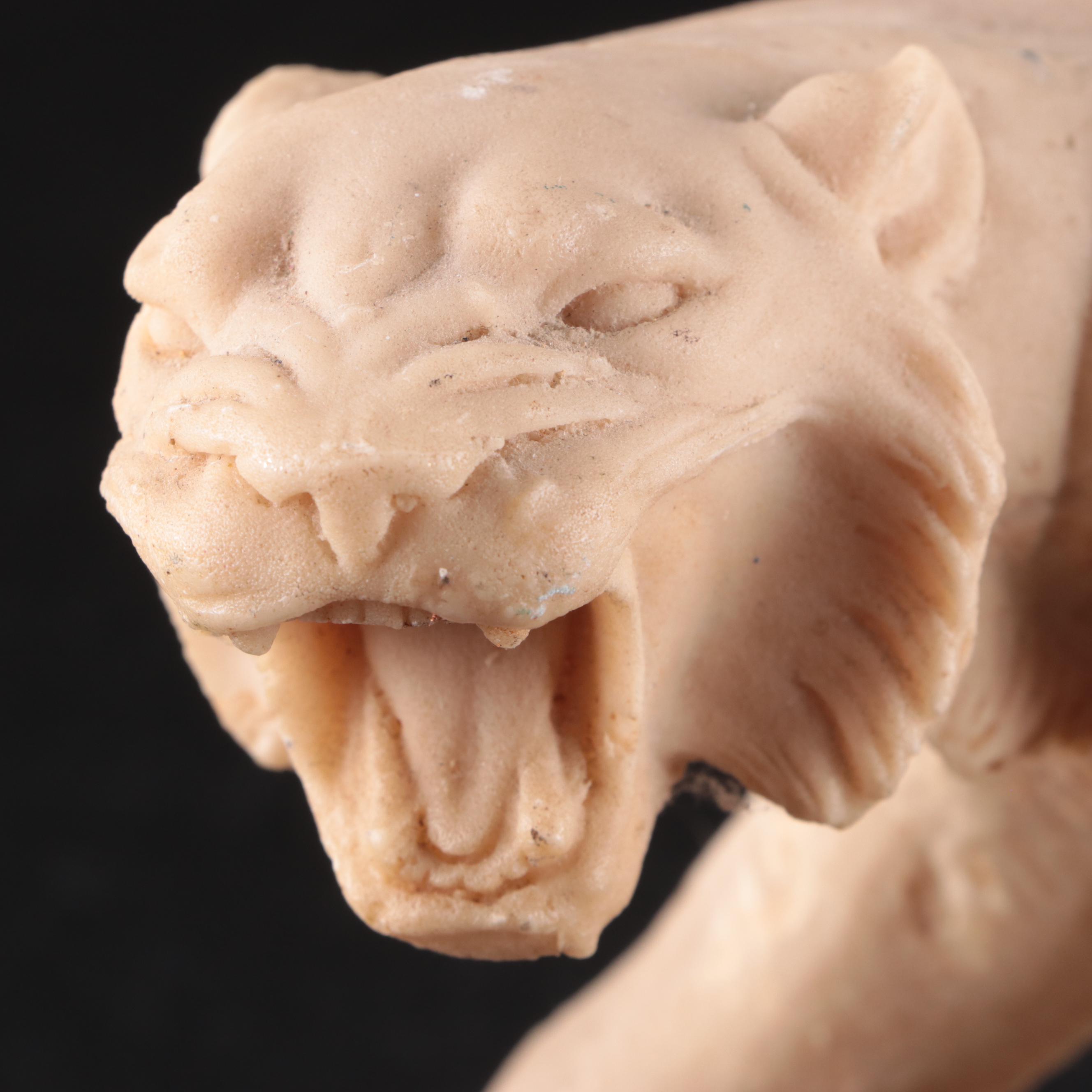 Art Deco Style Resin Tiger Figurine, Early to Mid 20th Century