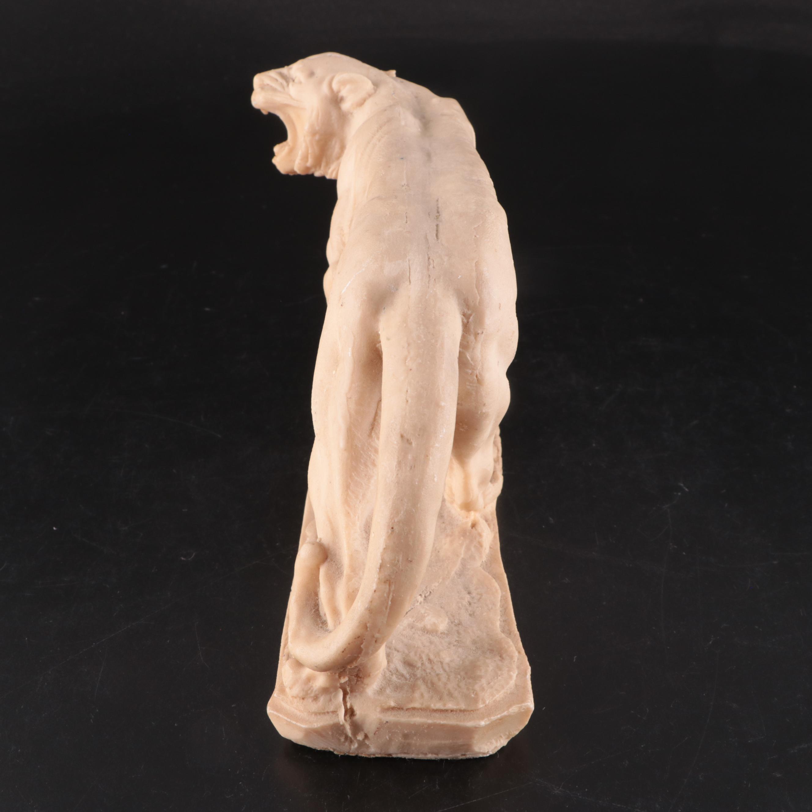 Art Deco Style Resin Tiger Figurine, Early to Mid 20th Century