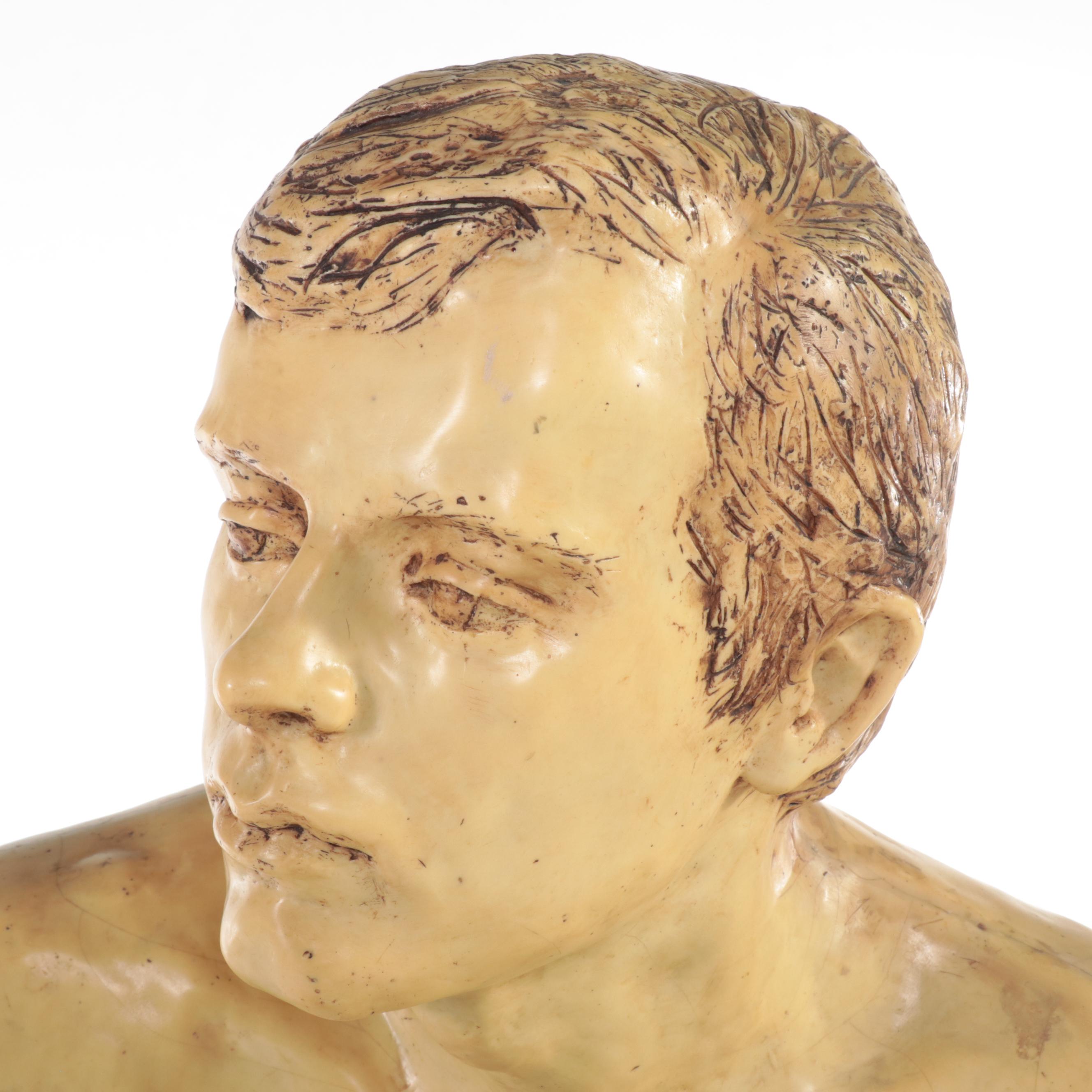 Gary Ross Life-Size Seated Nude Fiberglass Sculpture