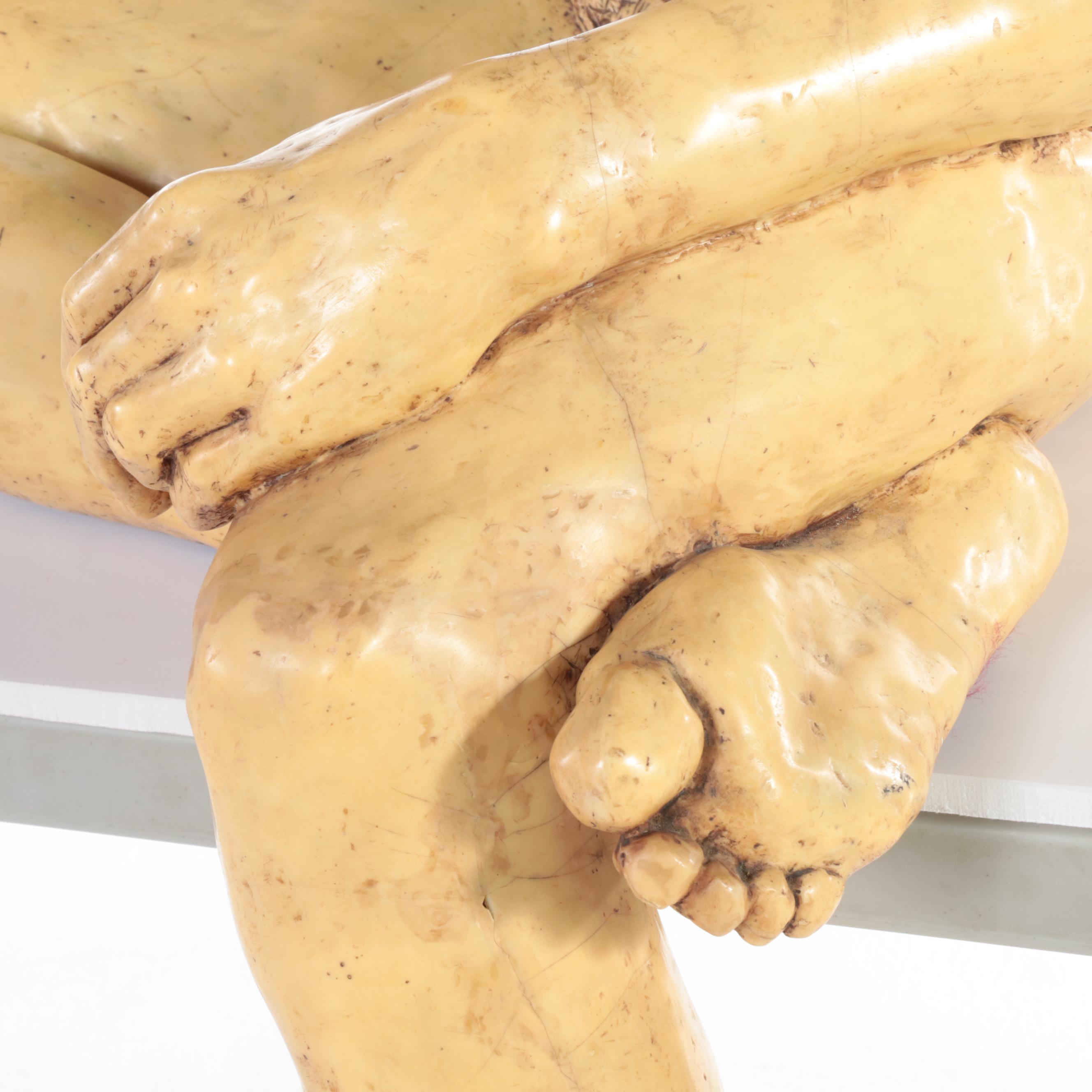 Gary Ross Life-Size Seated Nude Fiberglass Sculpture