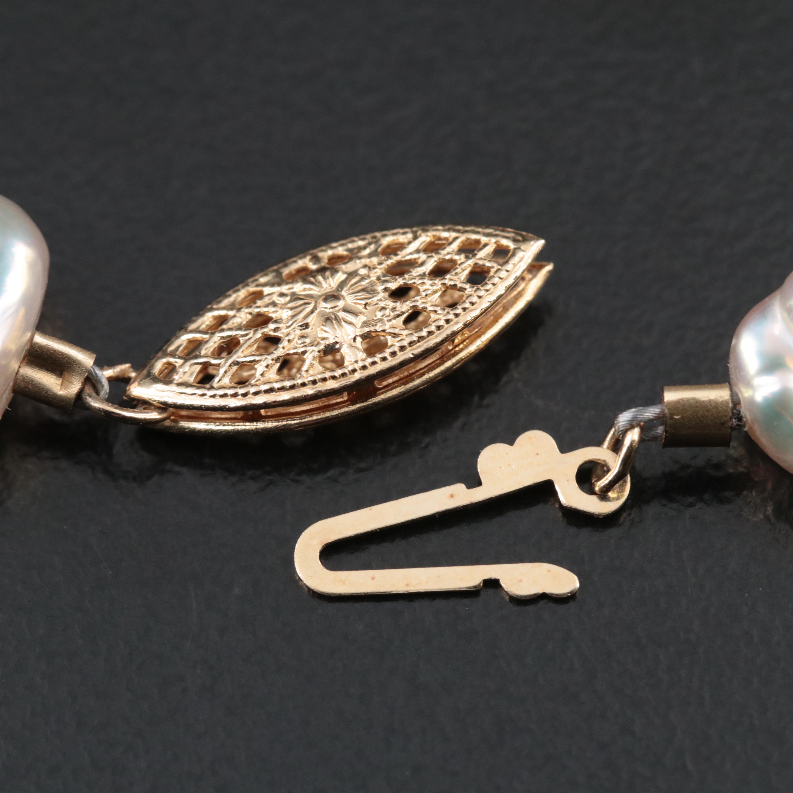 Pearl, Amethyst and Citrine Necklace with 14K Clasp