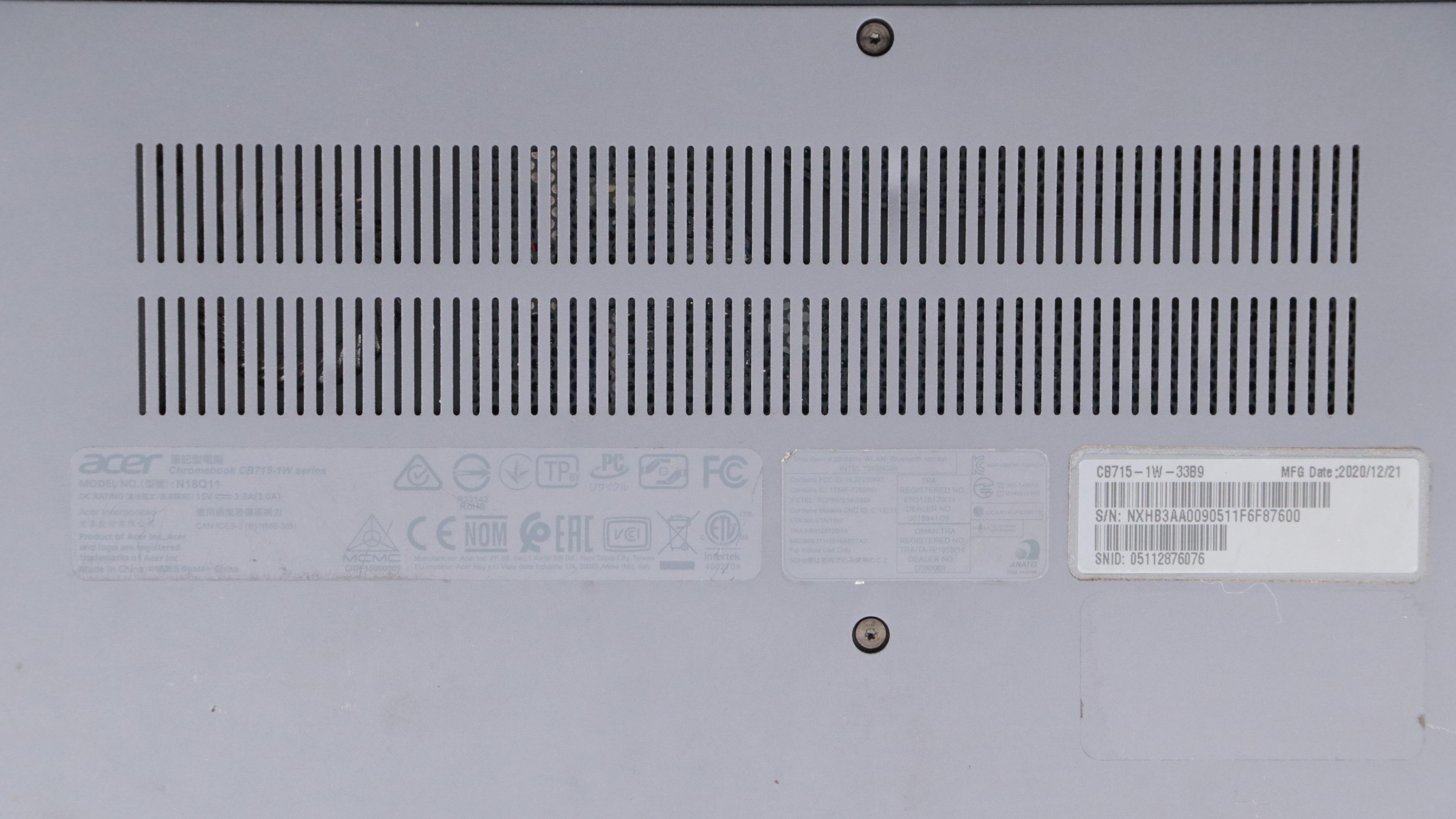 Acer 715 CB715-1W-P826 Steel Grey Chromebook