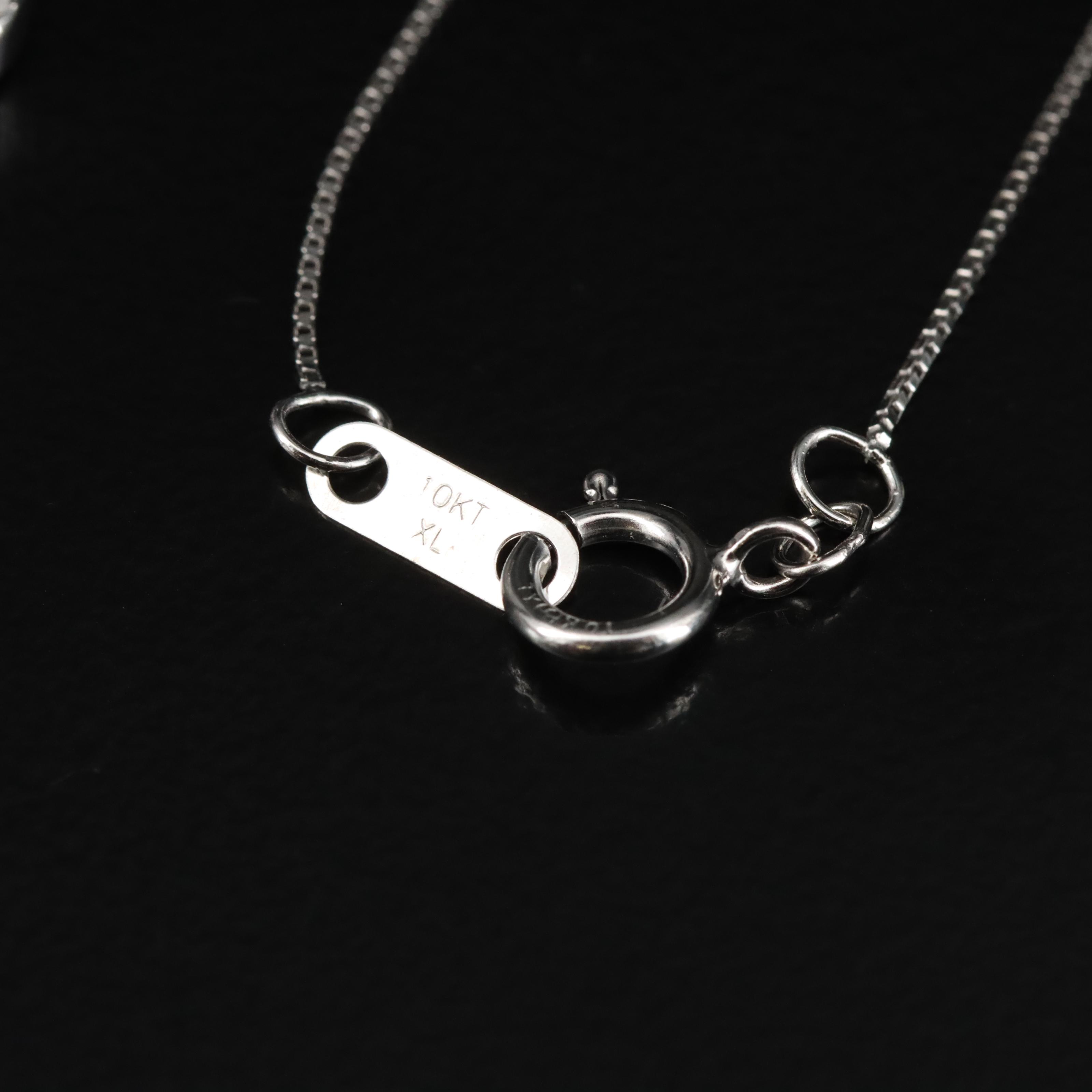 Sterling Diamond Elephant Pendant on 10K Chain