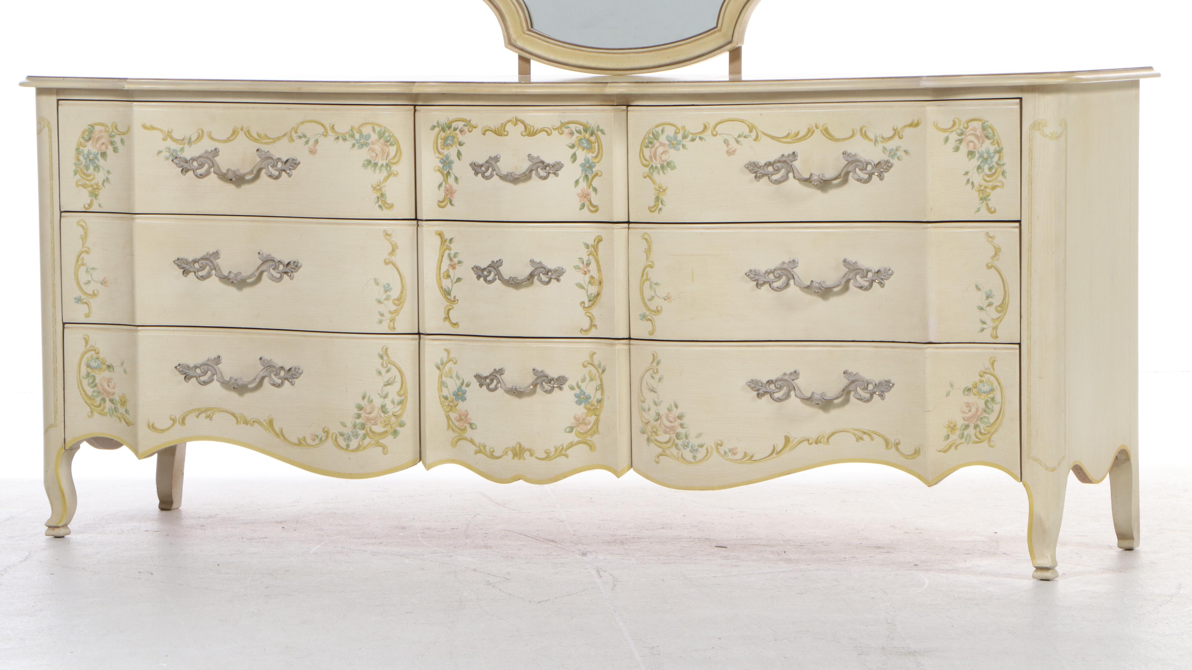 Drexel Heritage "Venetian" Louis XV Style Paint-Decorated Dresser