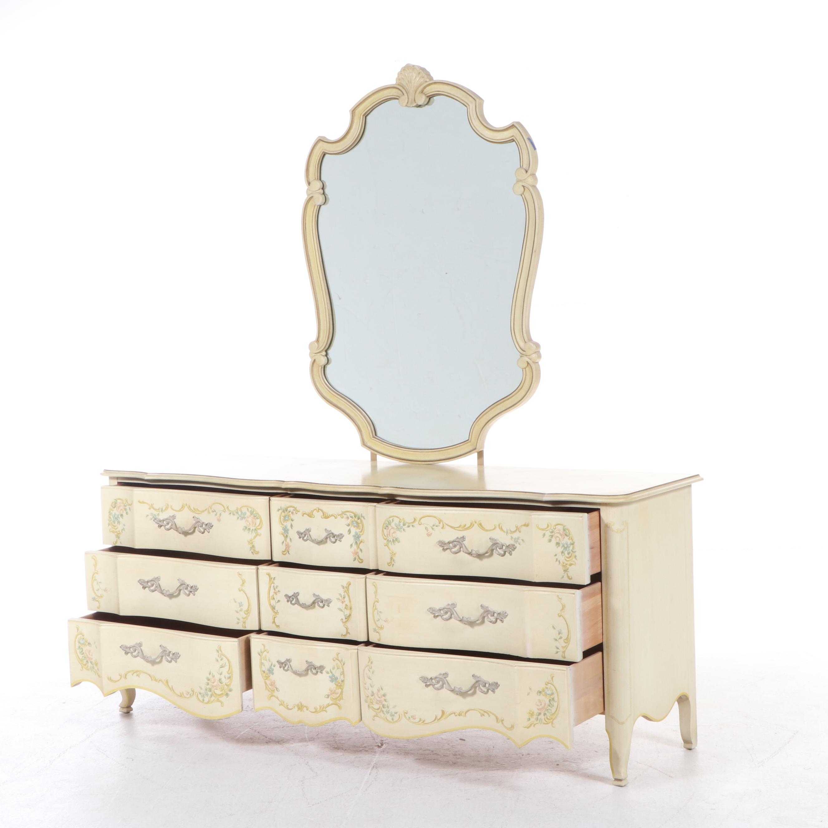 Drexel Heritage "Venetian" Louis XV Style Paint-Decorated Dresser