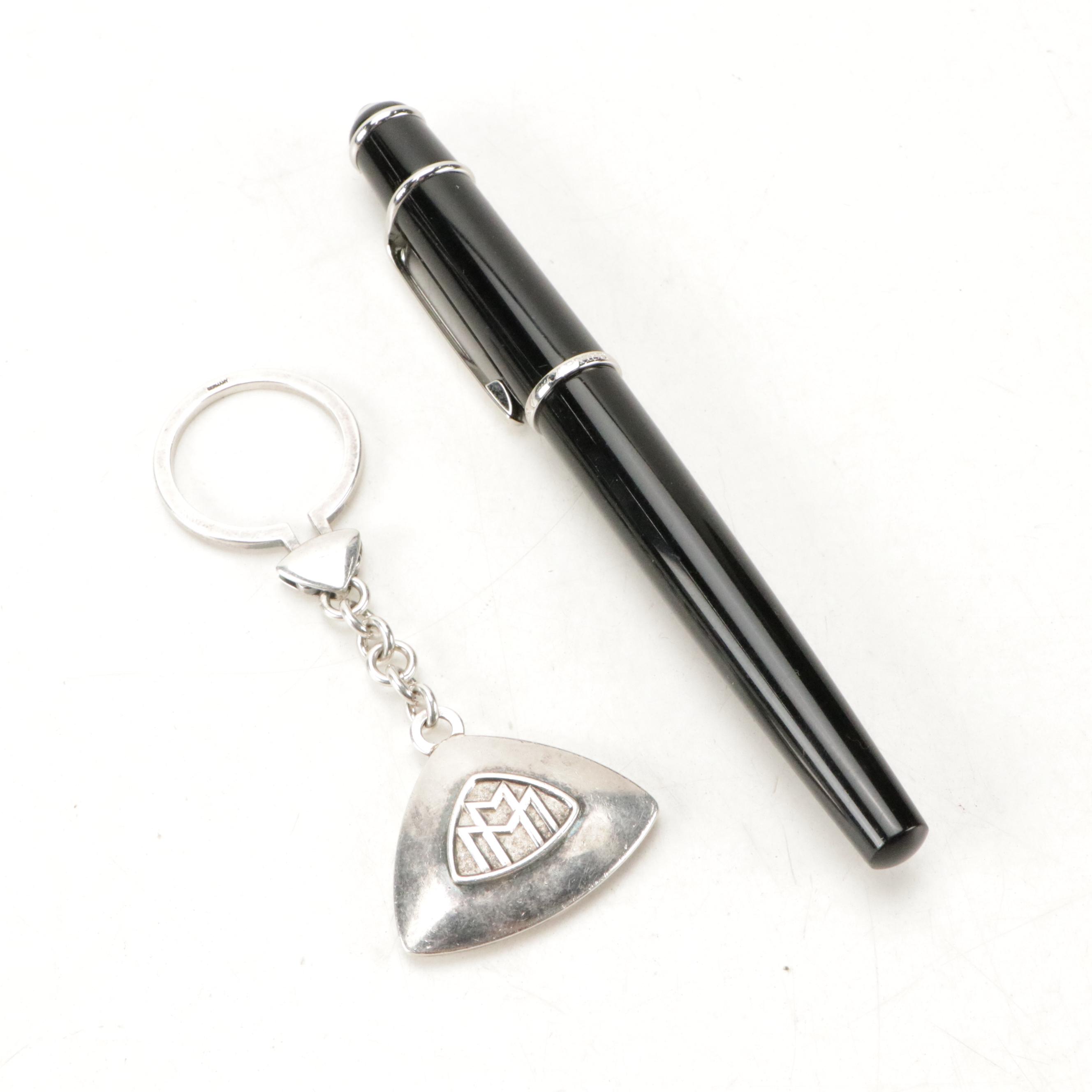 Cartier "Diabolo de Cartier" Resin Rollerball Pen with Sterling Silver Key Chain